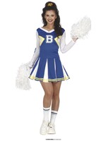 Feestkleding Breda Kostuum Cheerleader dames blauw/wit