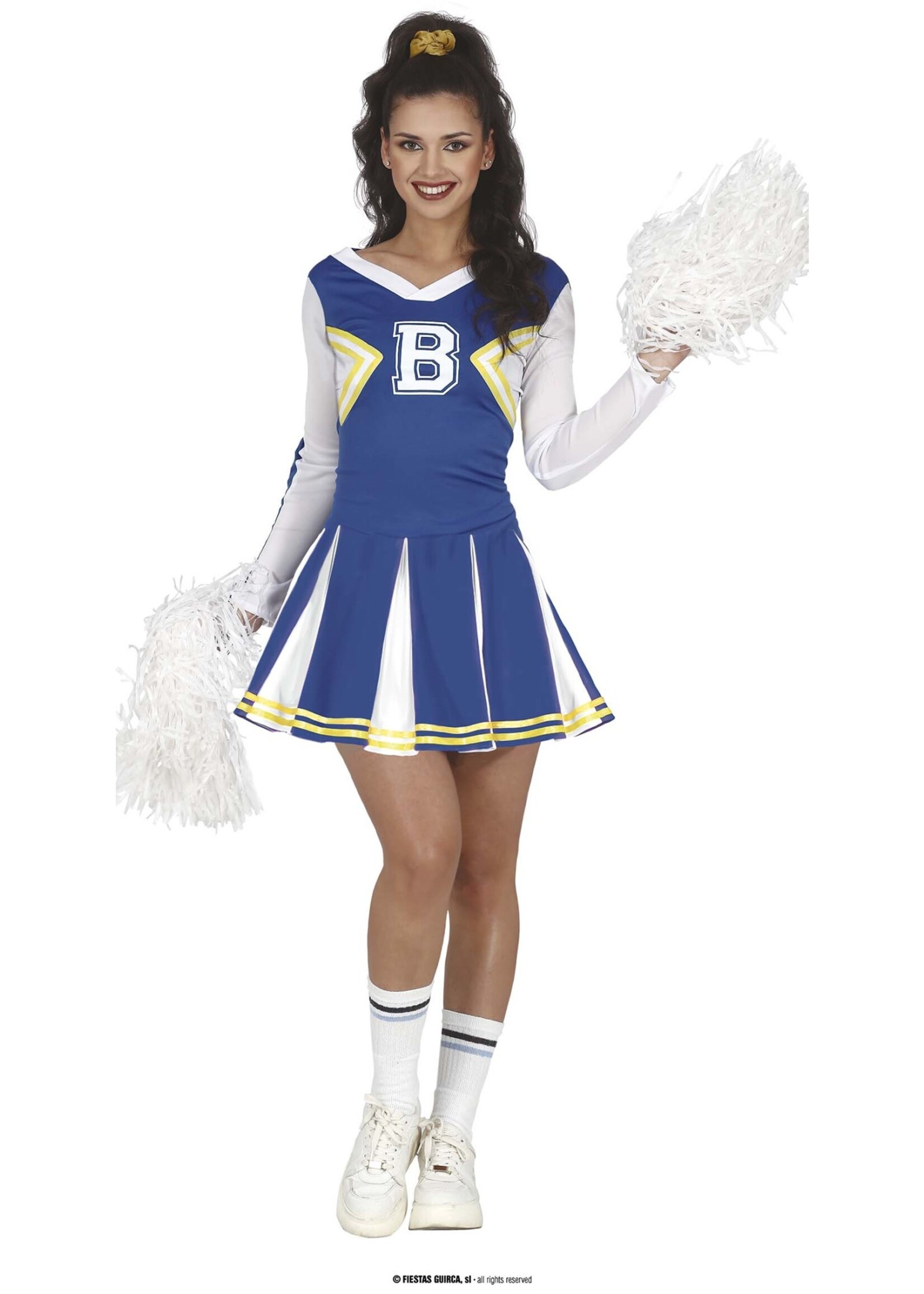 Feestkleding Breda Kostuum Cheerleader dames blauw wit