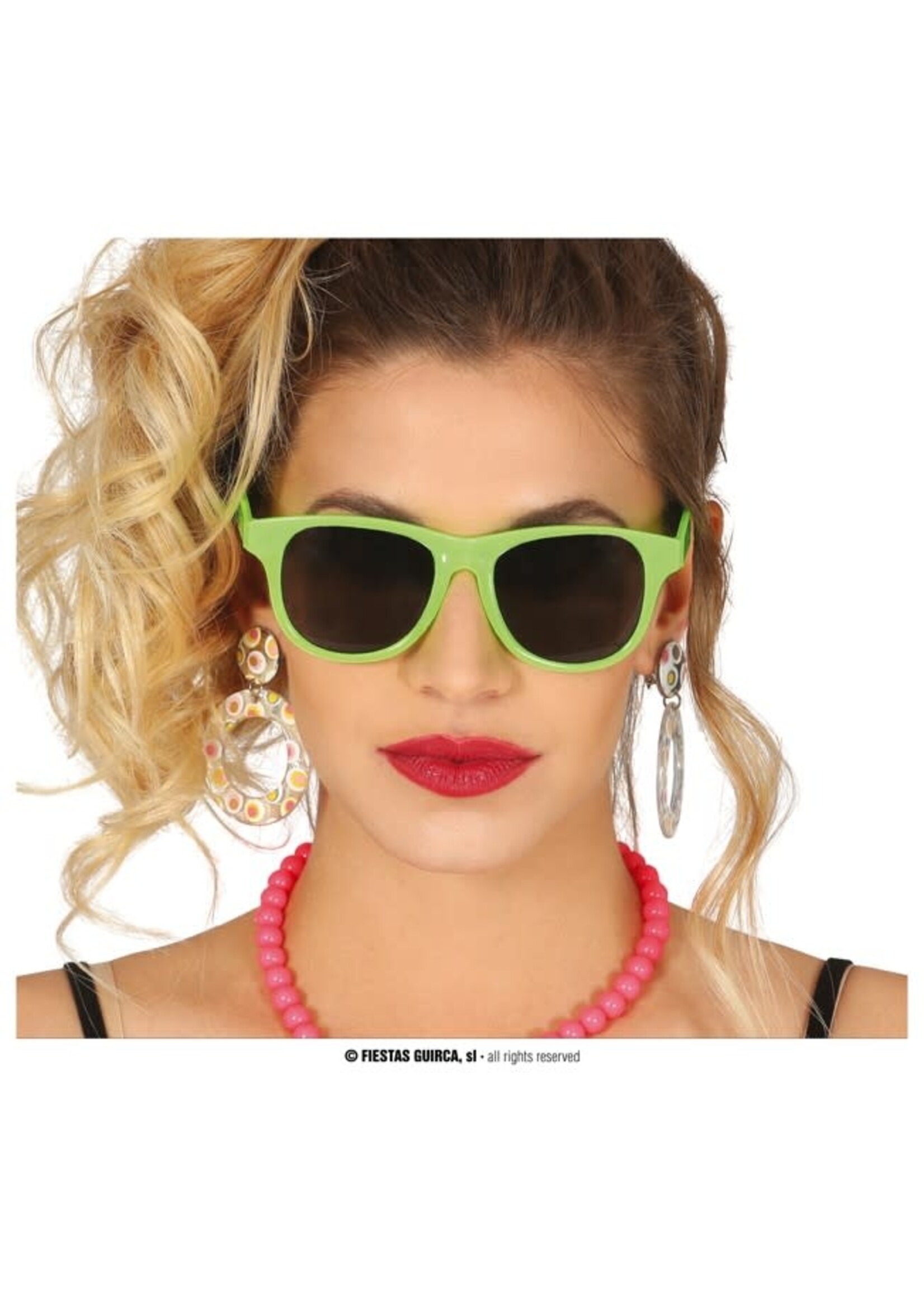 Feestkleding Breda Bril neon groen