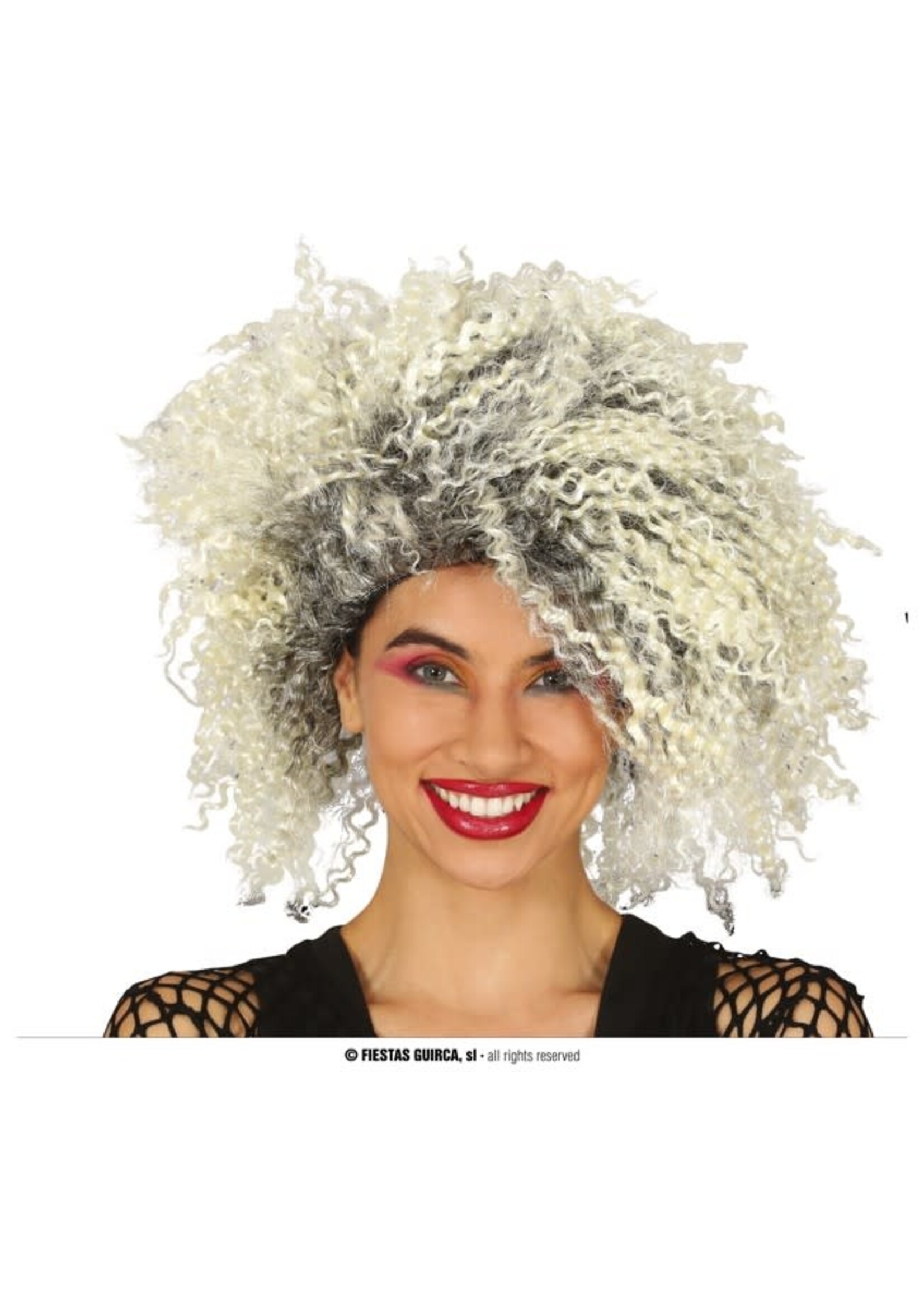 Feestkleding Breda Pruik blond met krullen