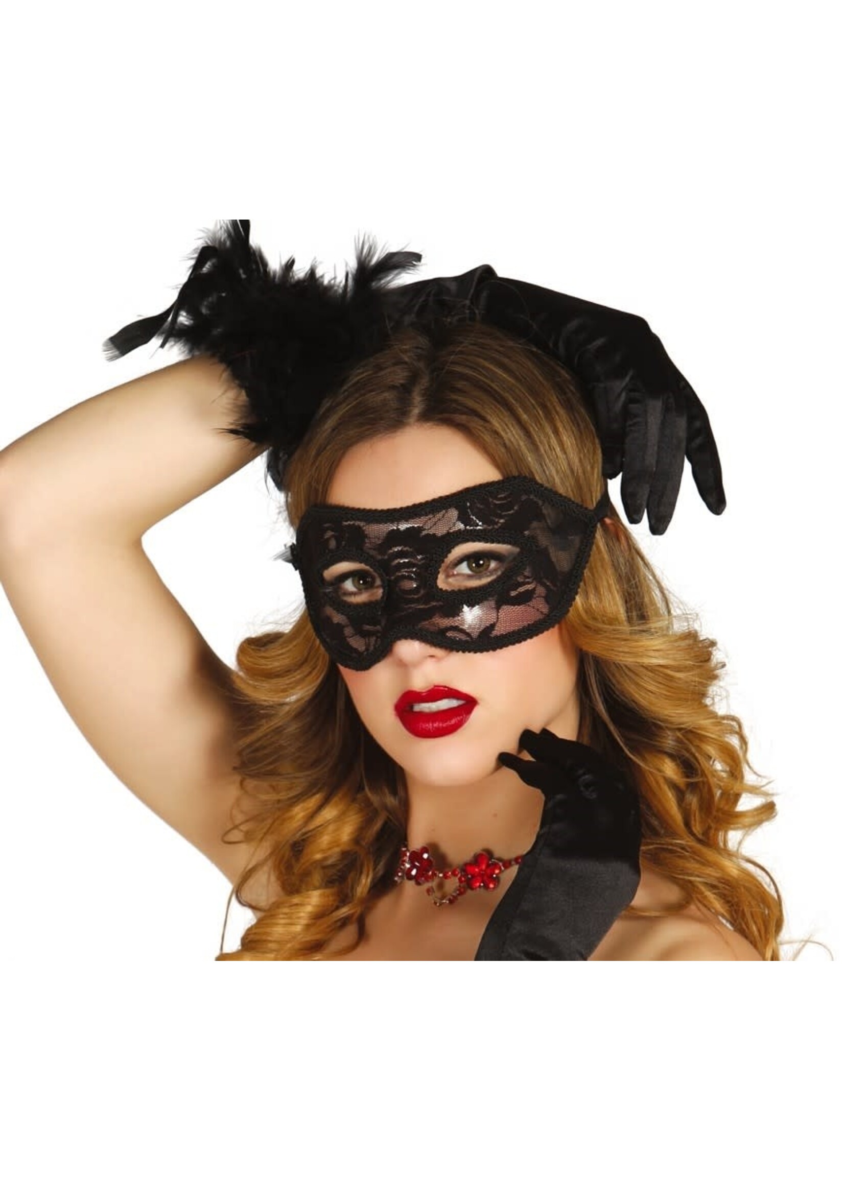 Feestkleding Breda Oogmasker zwart kant