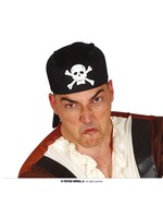Fiestas Guirca Zwarte piratenbandana met doodskop