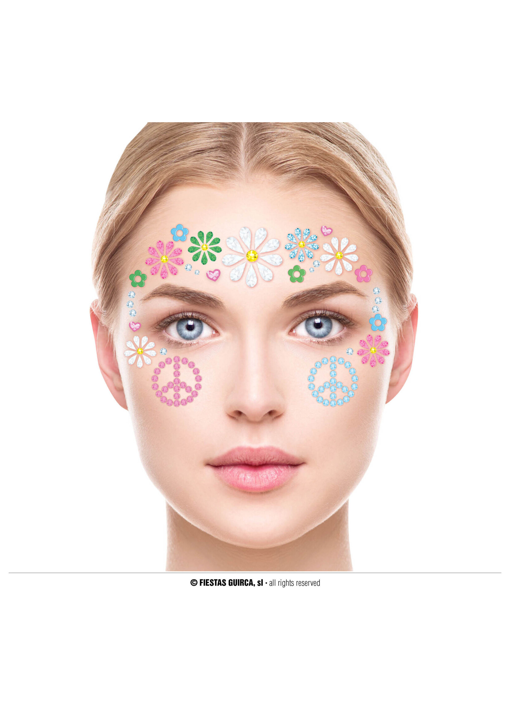 Fiestas Guirca Gezicht sticker Hippie