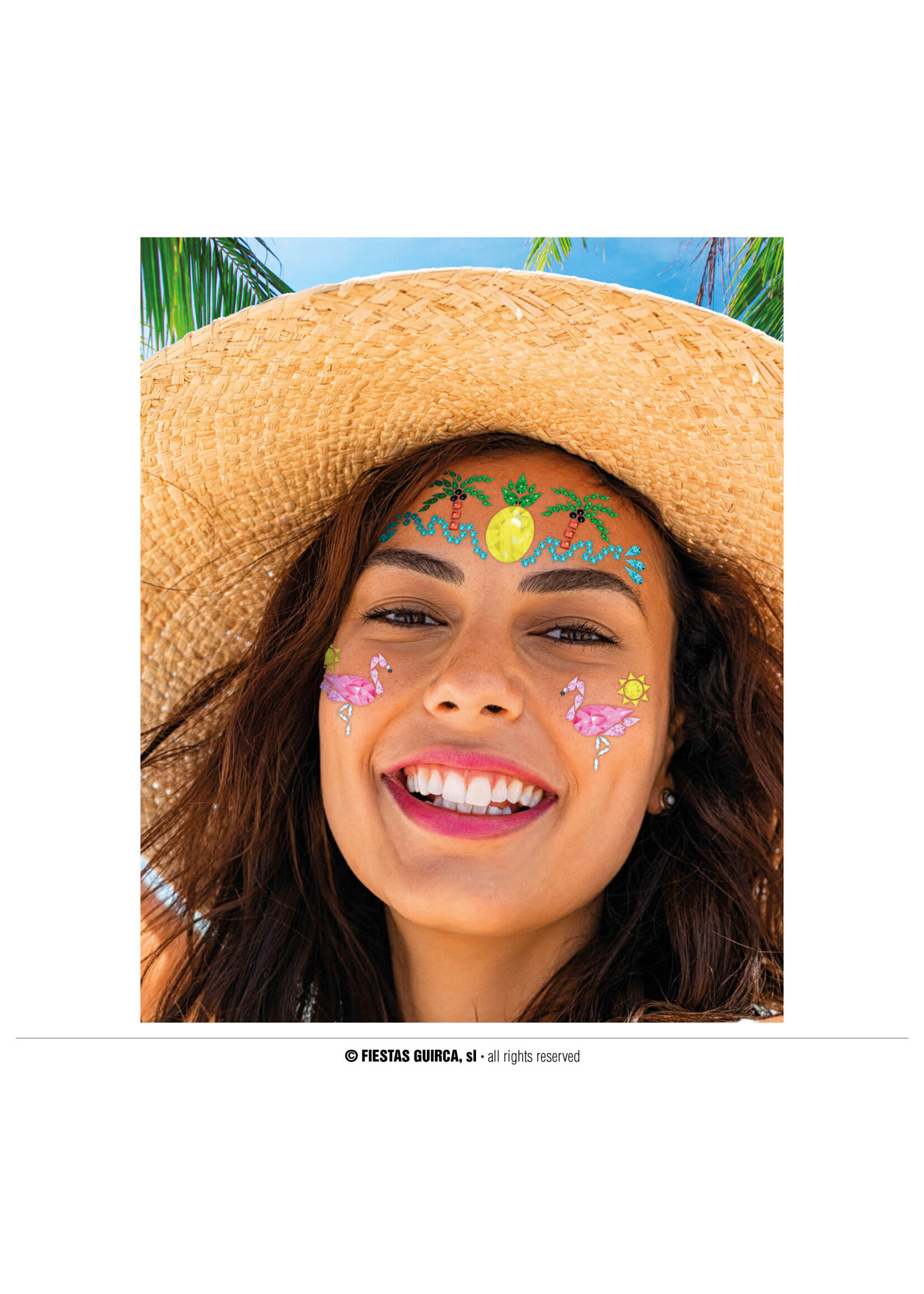 Feestkleding Breda Gezicht sticker Tropical