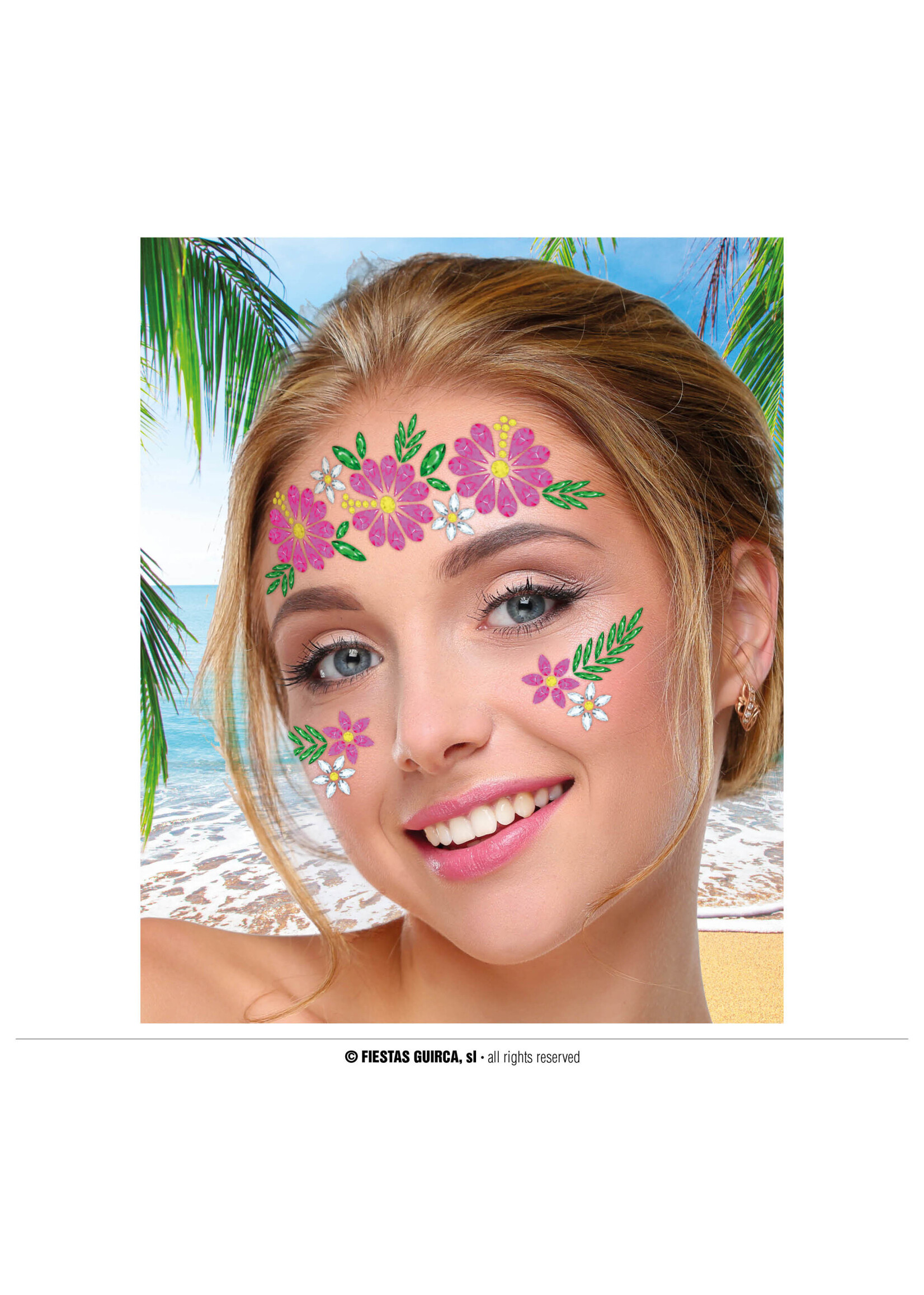 Fiestas Guirca Gezichtsticker bloemen