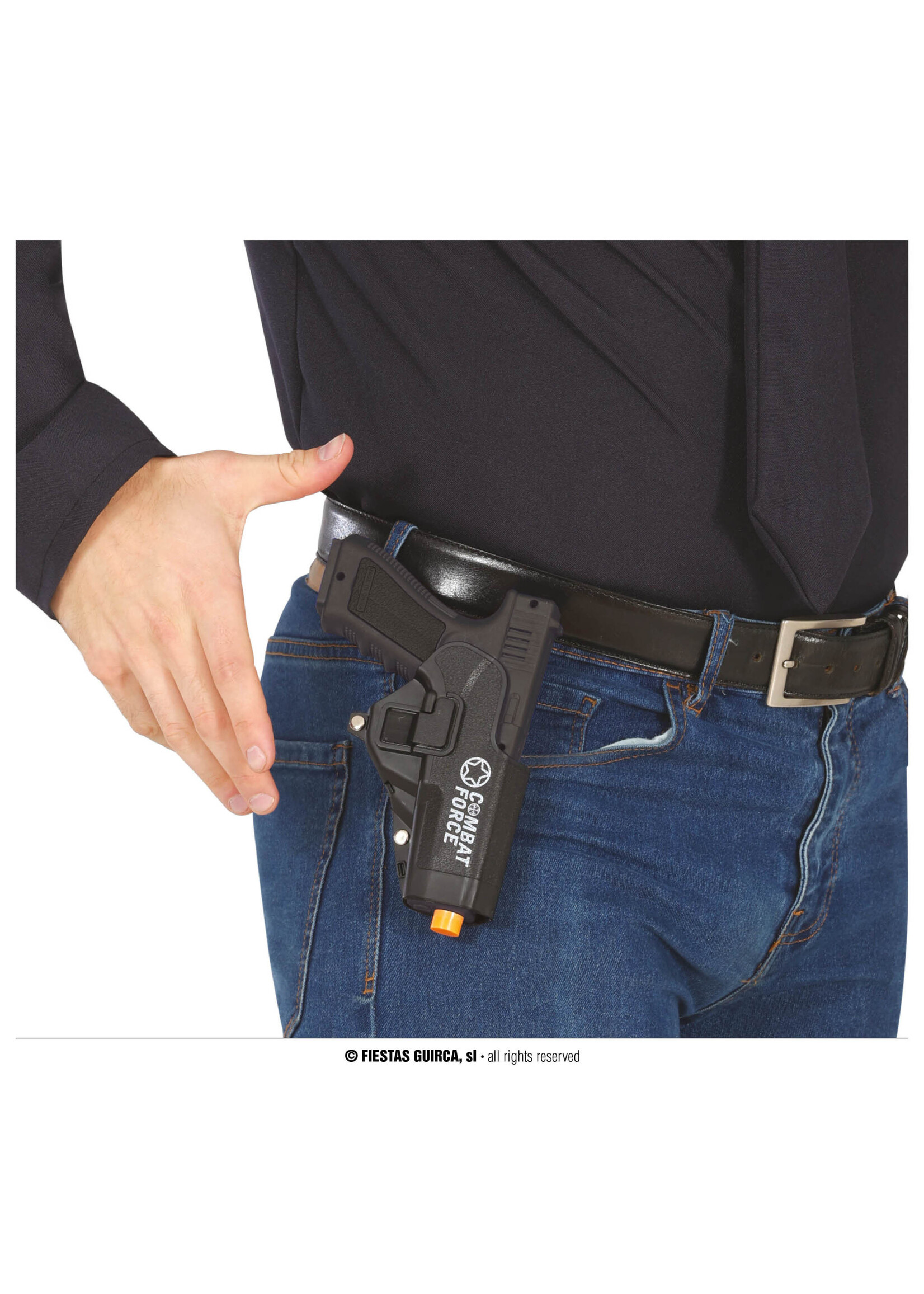 Feestkleding Breda Politie pistool met holster 20 cm