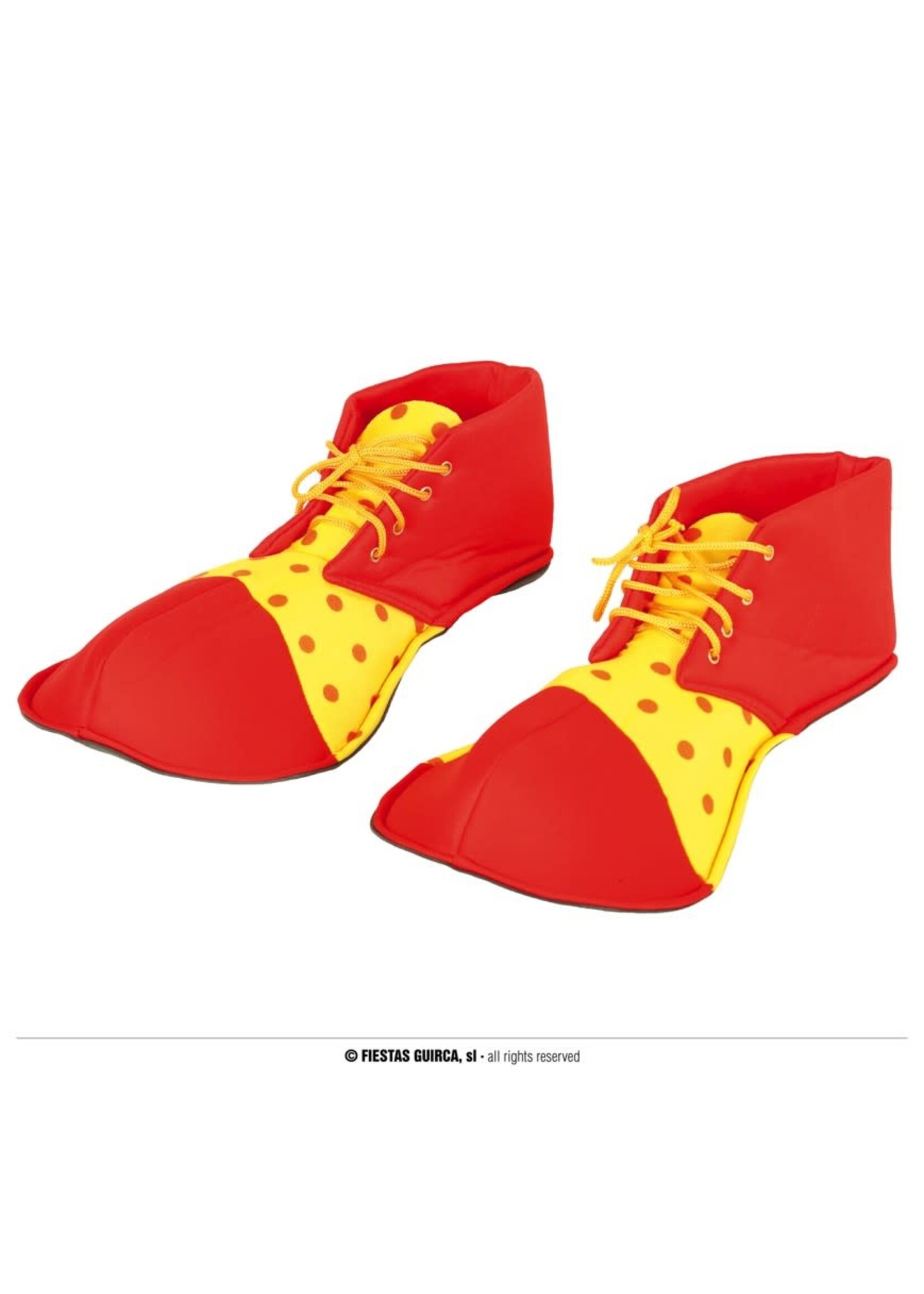 Feestkleding Breda Clowns schoenen volwassene rood/geel 36 cm