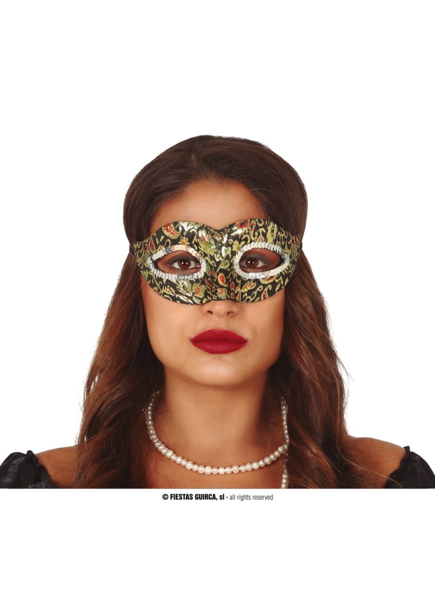 Feestkleding Breda Masker zwart goud