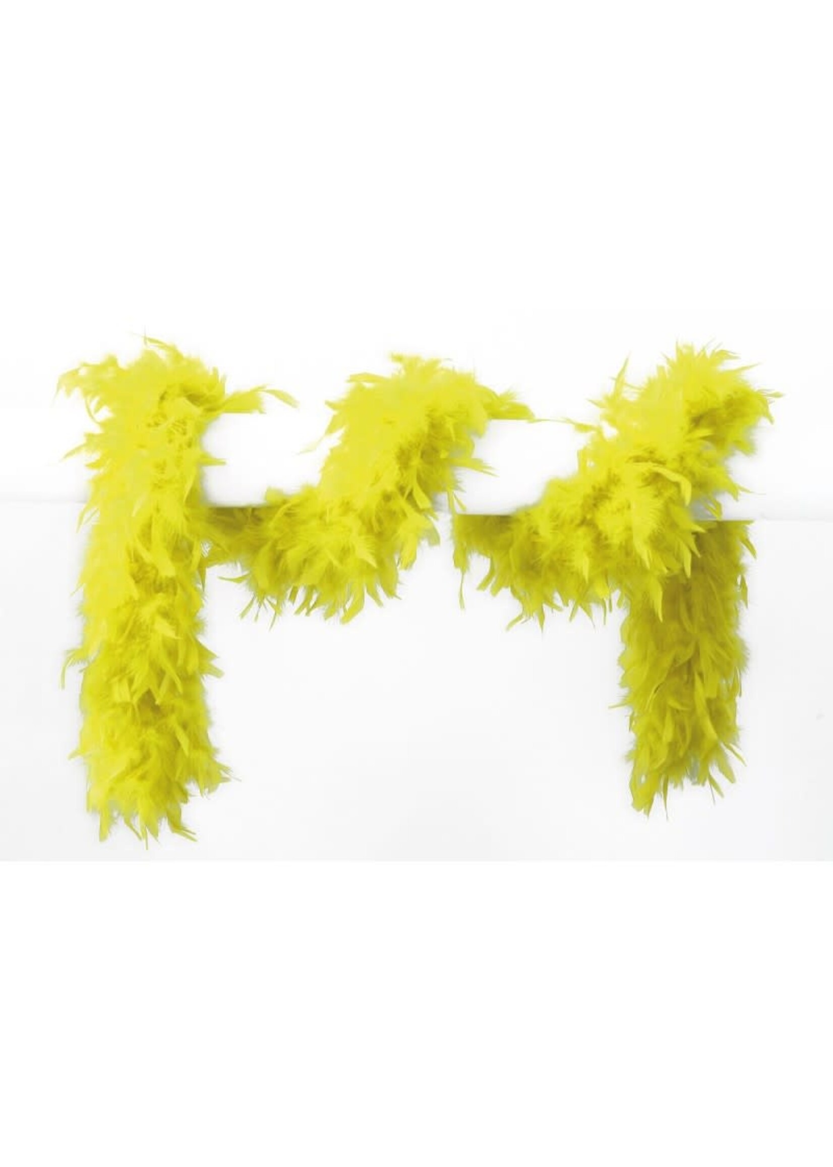 Feestkleding Breda Boa neon geel 180cm lang
