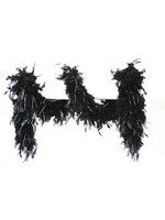 Feestkleding Breda Boa met lurex zwart/zilver 180cm lang