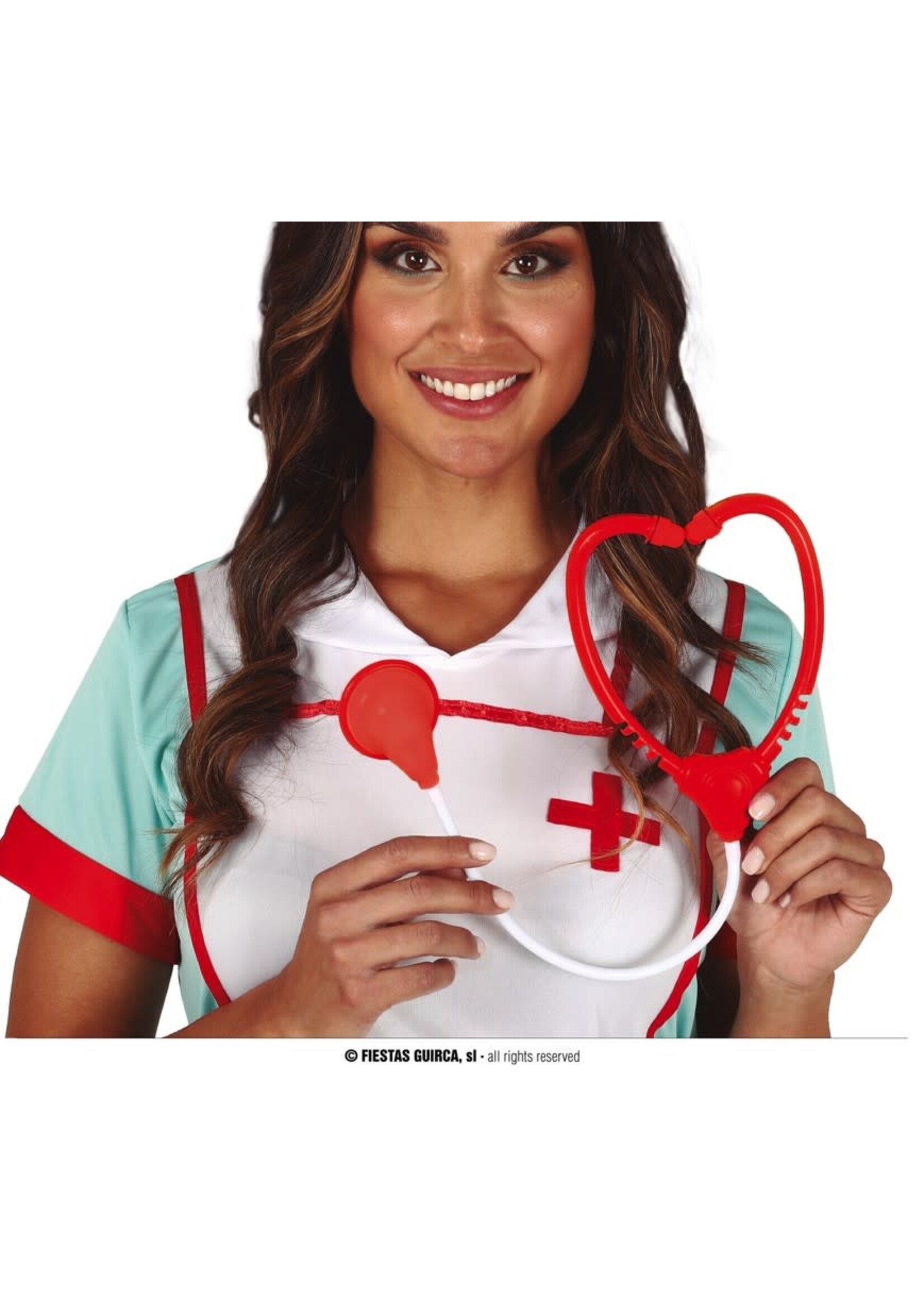 Feestkleding Breda Stethoscoop rood/wit