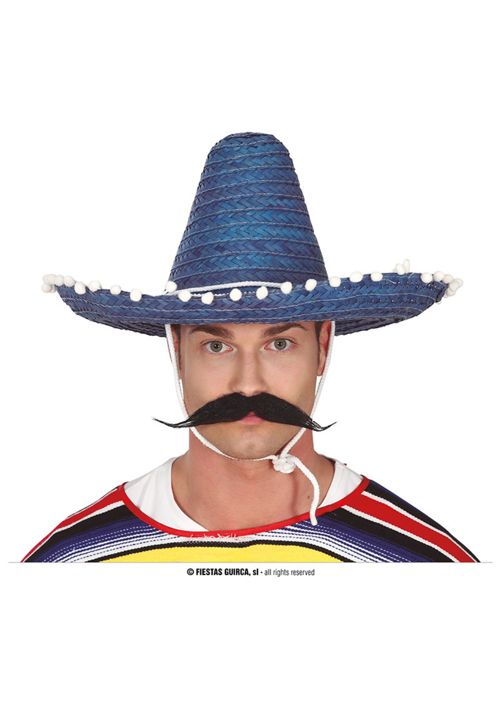 Feestkleding Breda Sombrero 45 cm blauw.