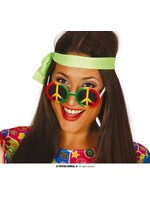 Feestkleding Breda Hippie bril multicollor