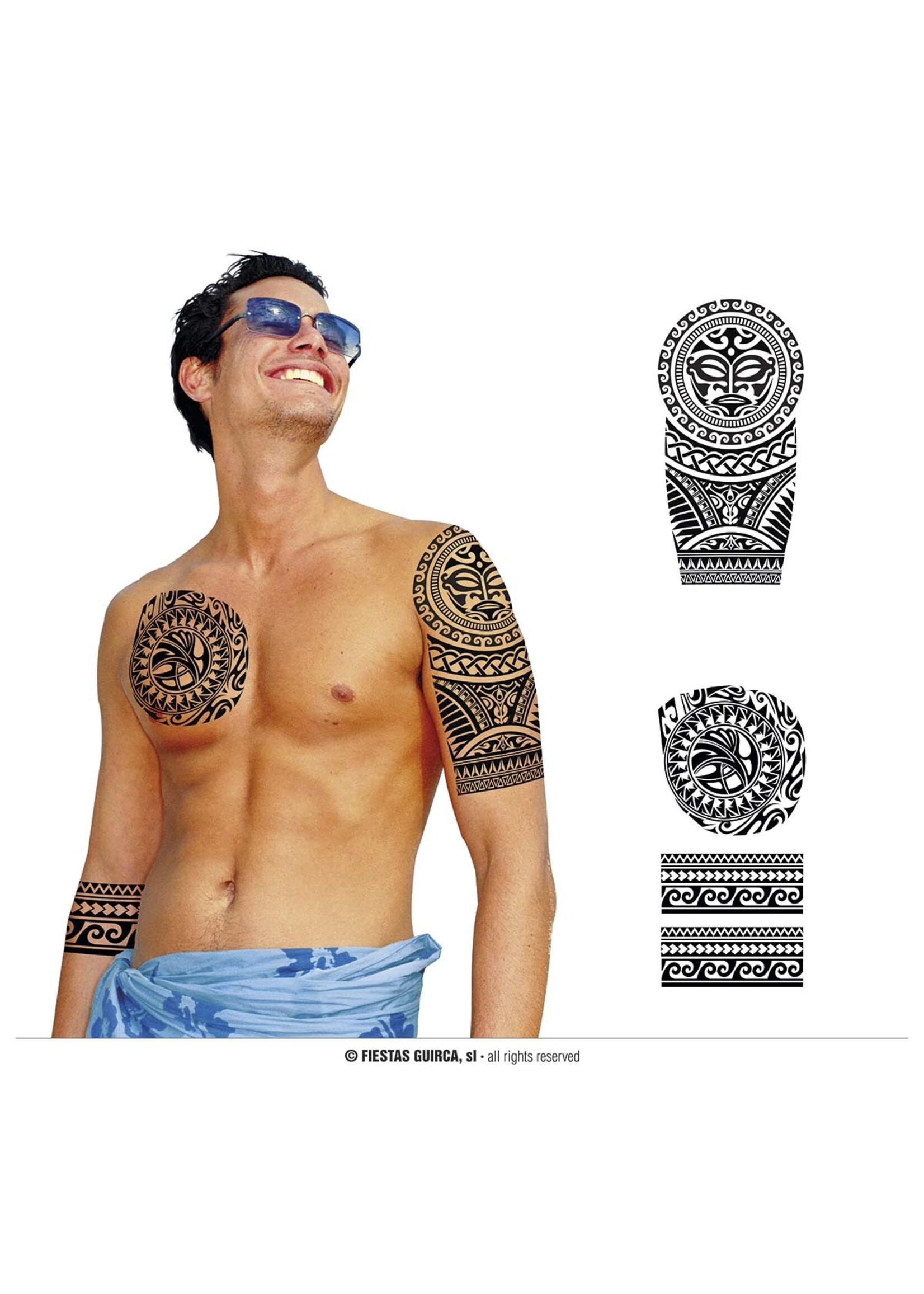 Fiestas Guirca Nep tatoeage zwart