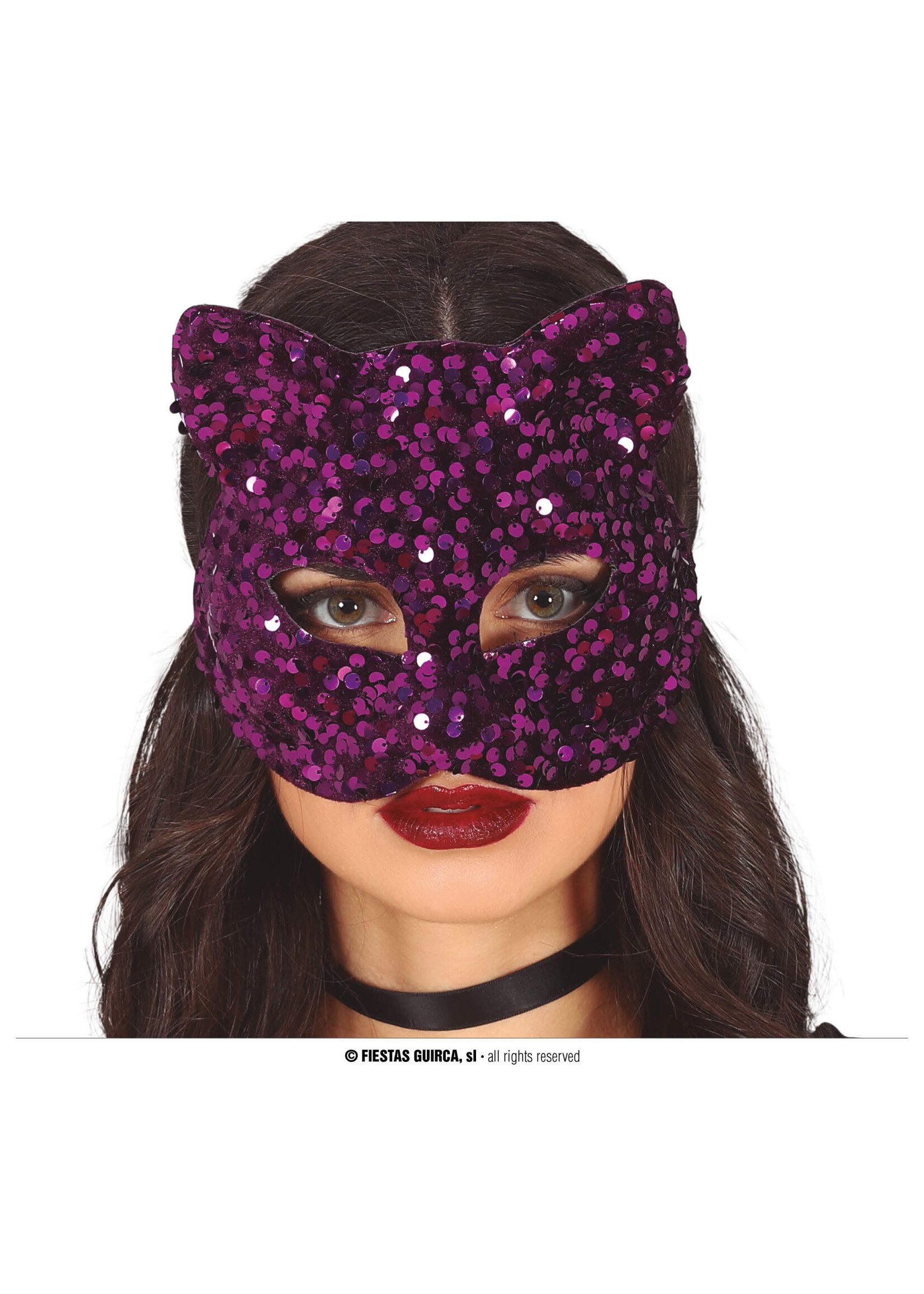 Feestkleding Breda Masker kat paars