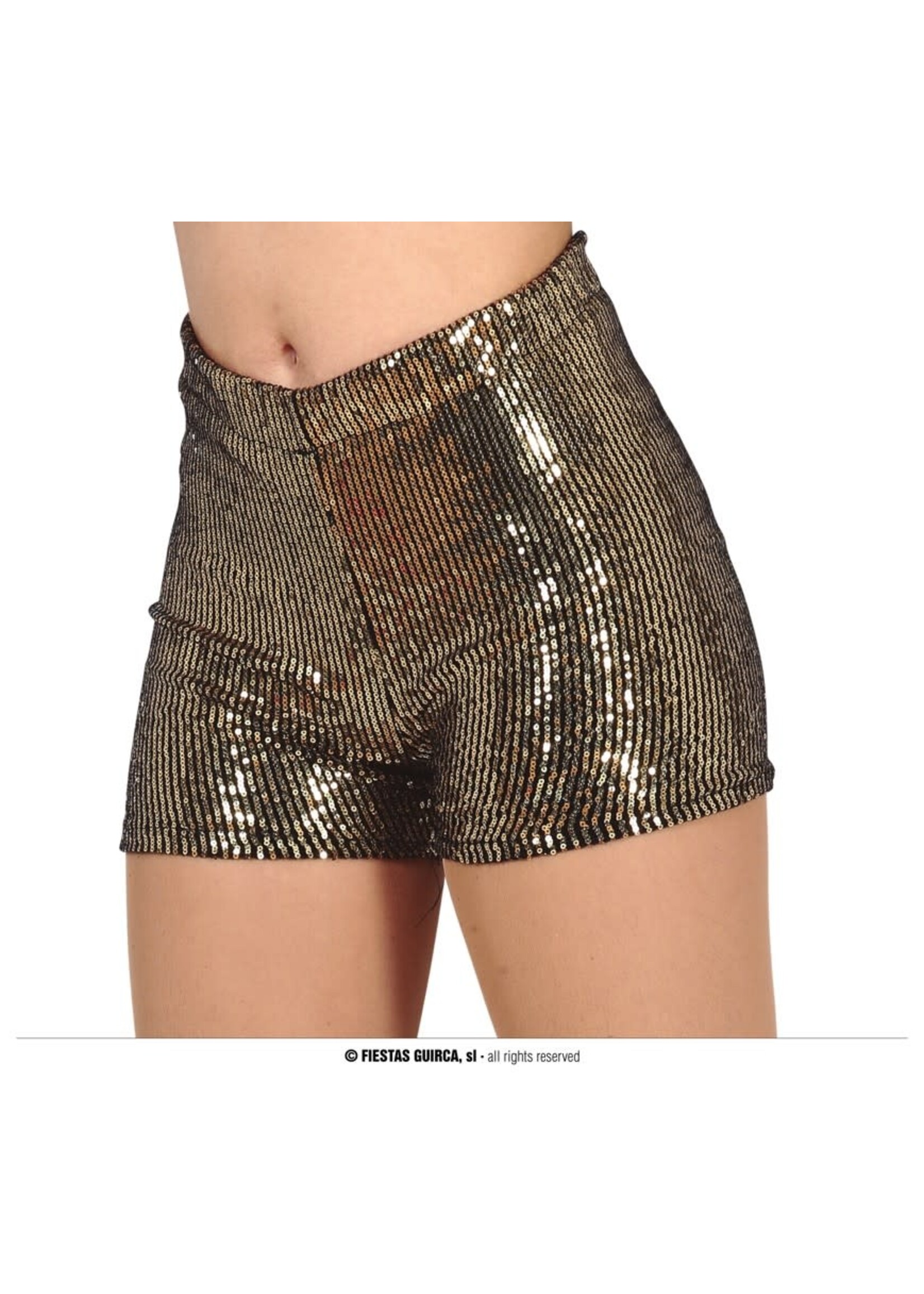 Feestkleding Breda Broek kort pailletten Goud