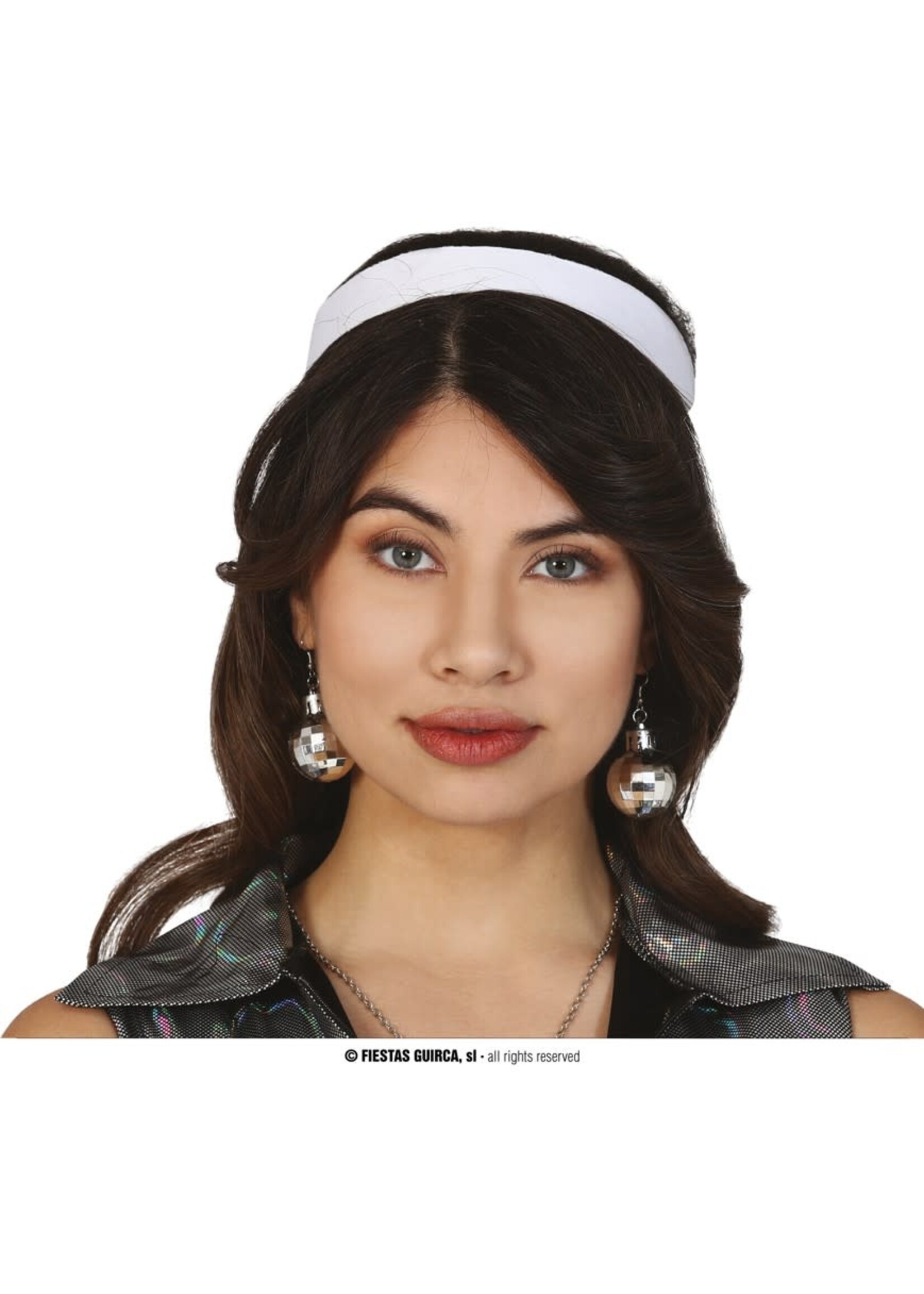 Feestkleding Breda Oorbellen als discobal zilver