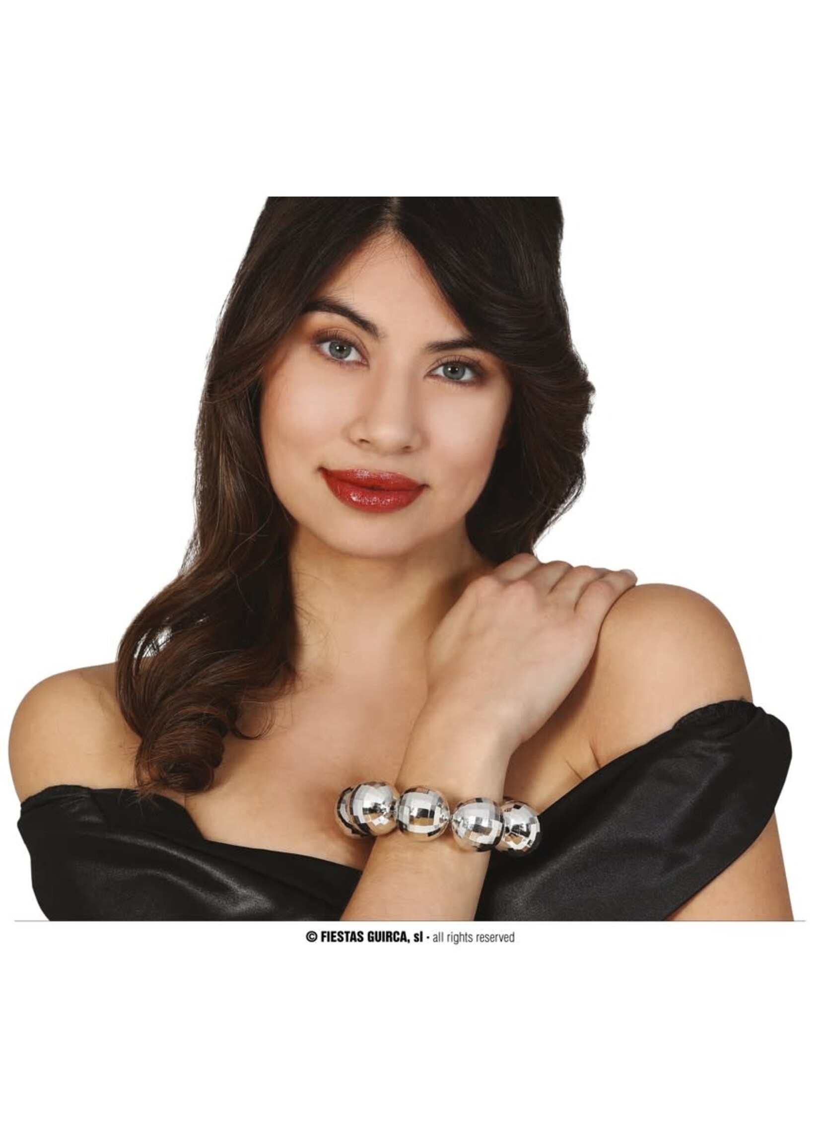 Feestkleding Breda Armband van discoballen