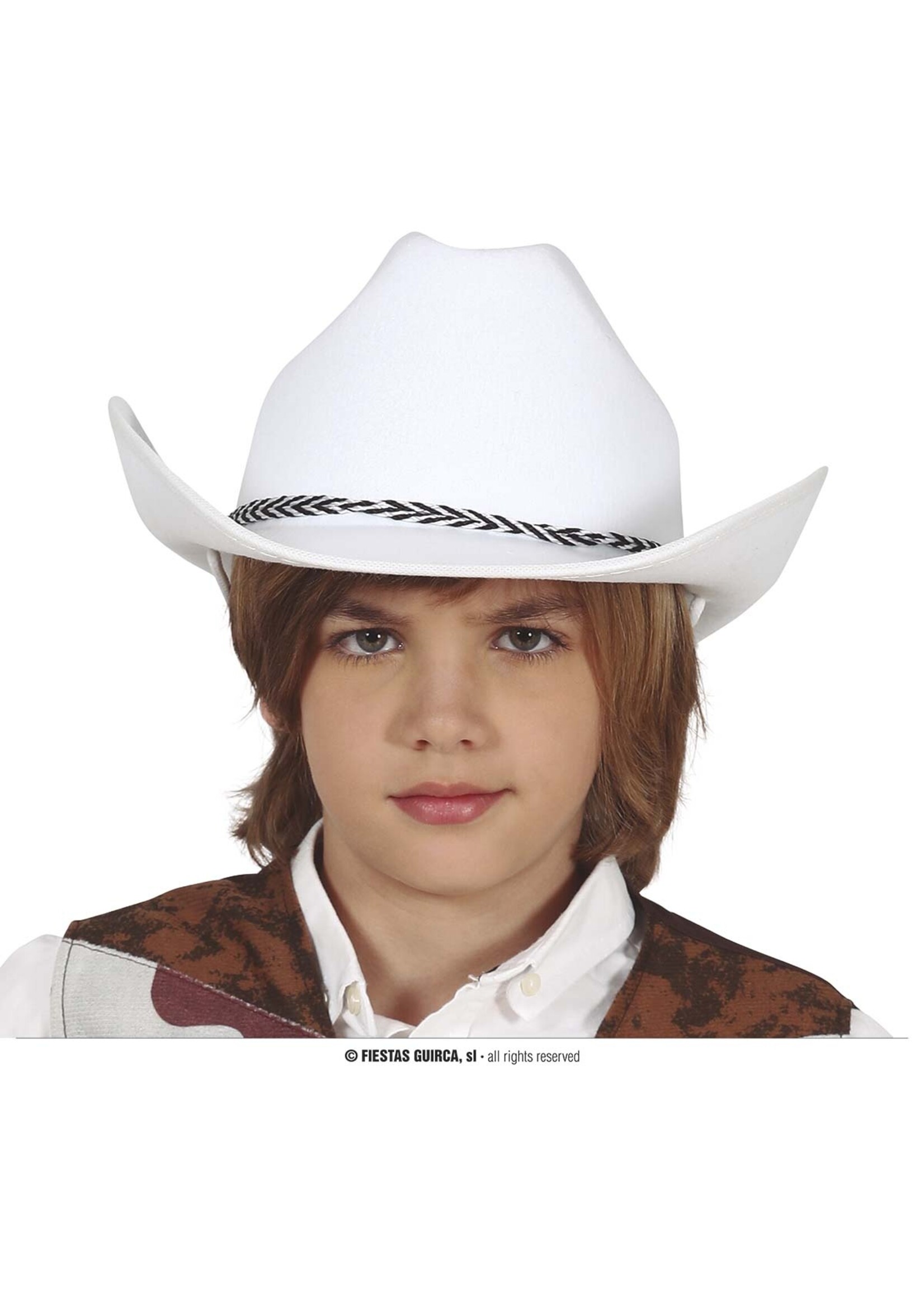 Feestkleding Breda Cowboy hoed wit kinderen