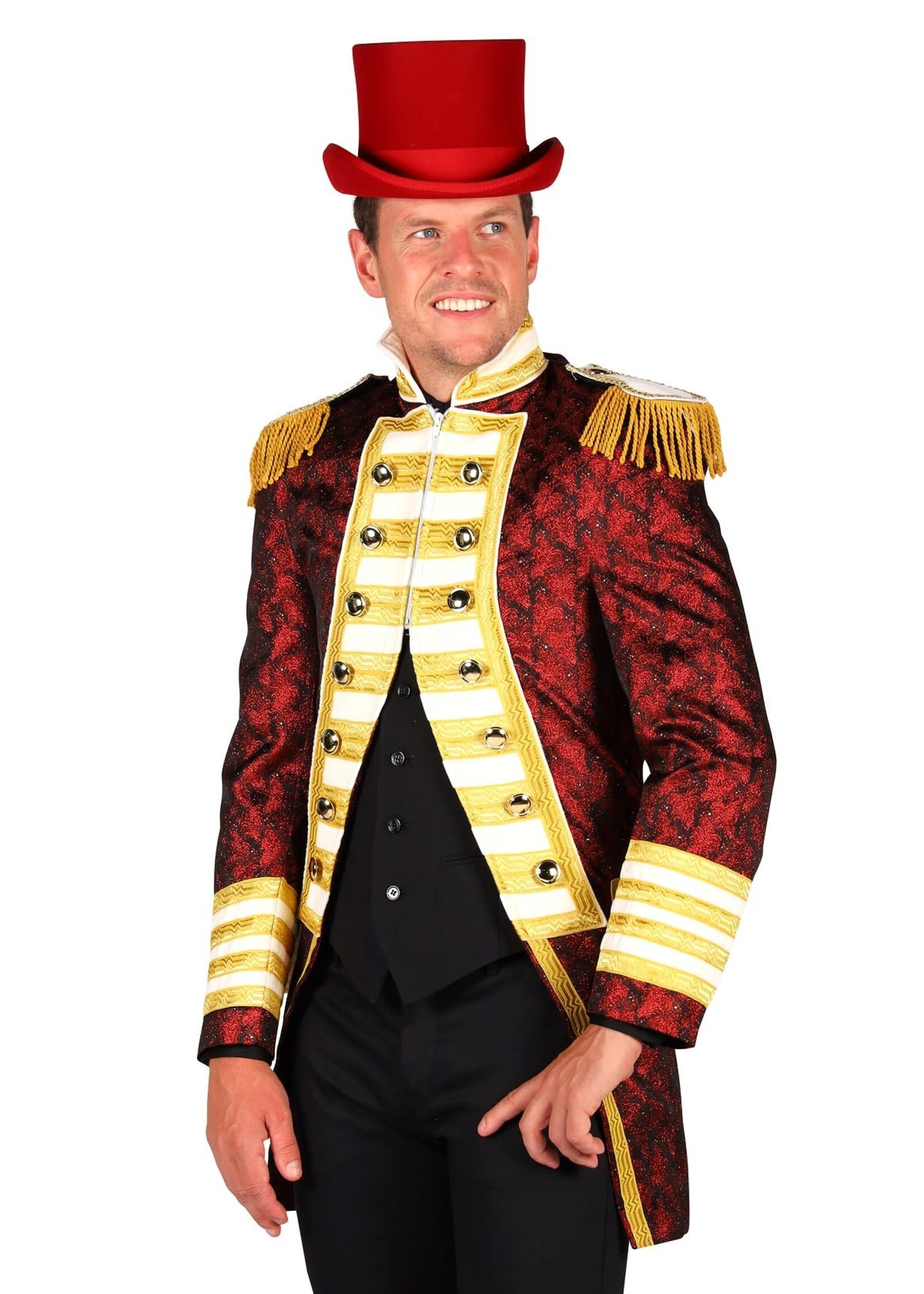 Feestkleding Breda Herenjas ''Nelson brocaat'' Rood