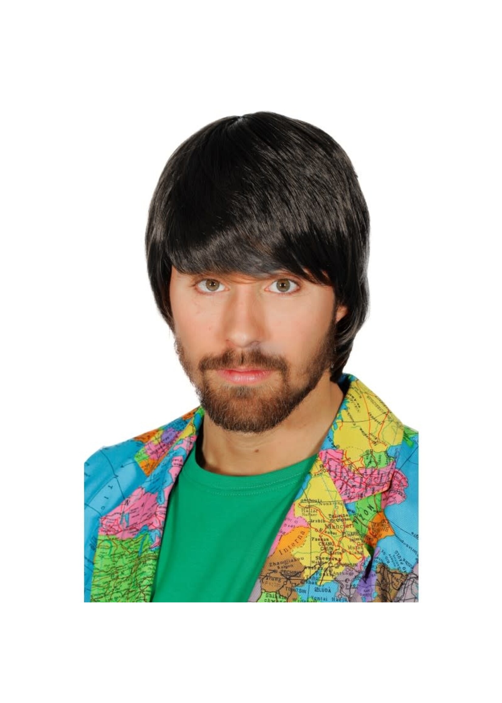 Feestkleding Breda Pruik de luxe zwart