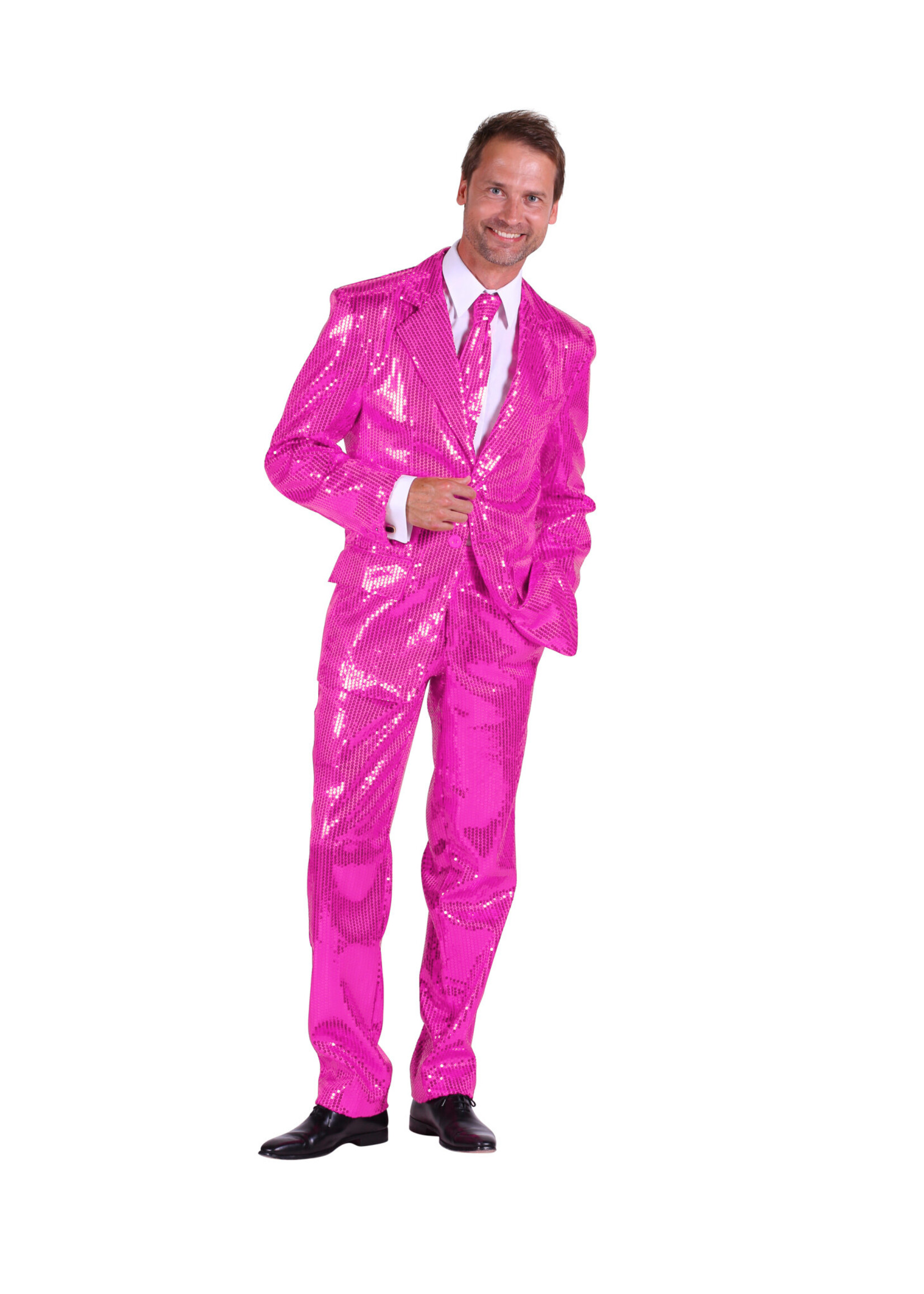 Feestkleding Breda Pailletten kostuum heer roze