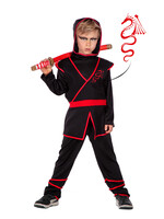 Feestkleding Breda Ninja zwart/rood