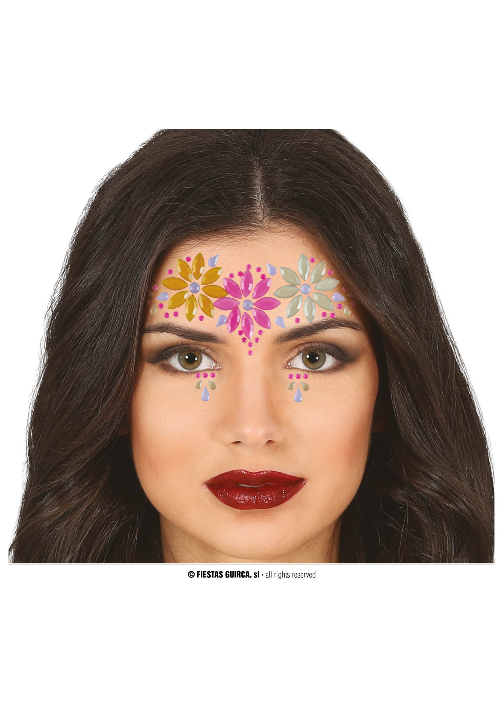 Feestkleding Breda Gezicht juwelen bloemen neon