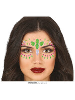 Fiestas Guirca Gezichtjuwelen neon