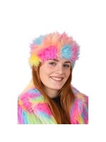 Feestkleding Breda Hoofdband pluche pastelkleuren