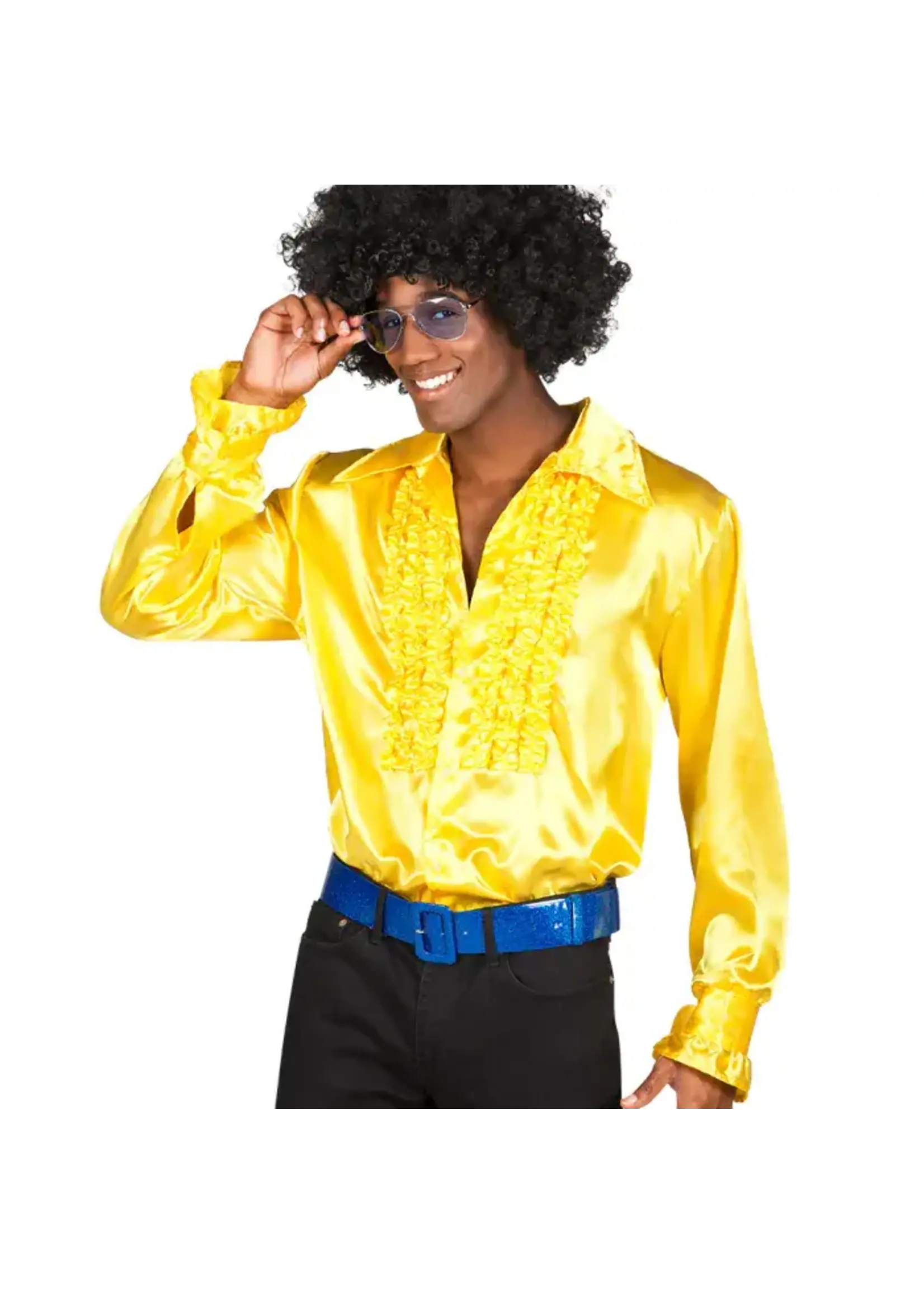 Feestkleding Breda Disco blouse geel