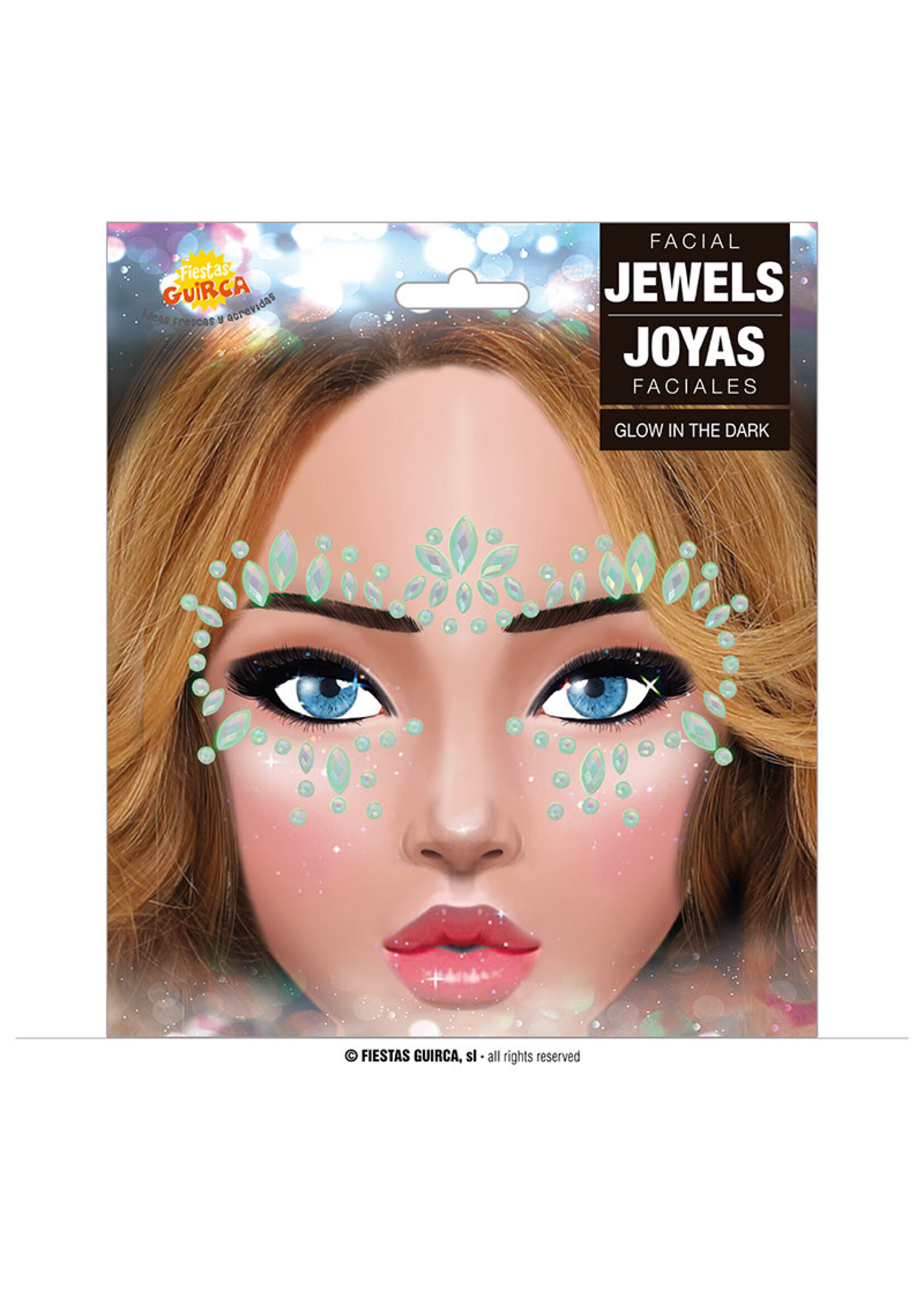 Feestkleding Breda Gezicht sticker Glow in the dark