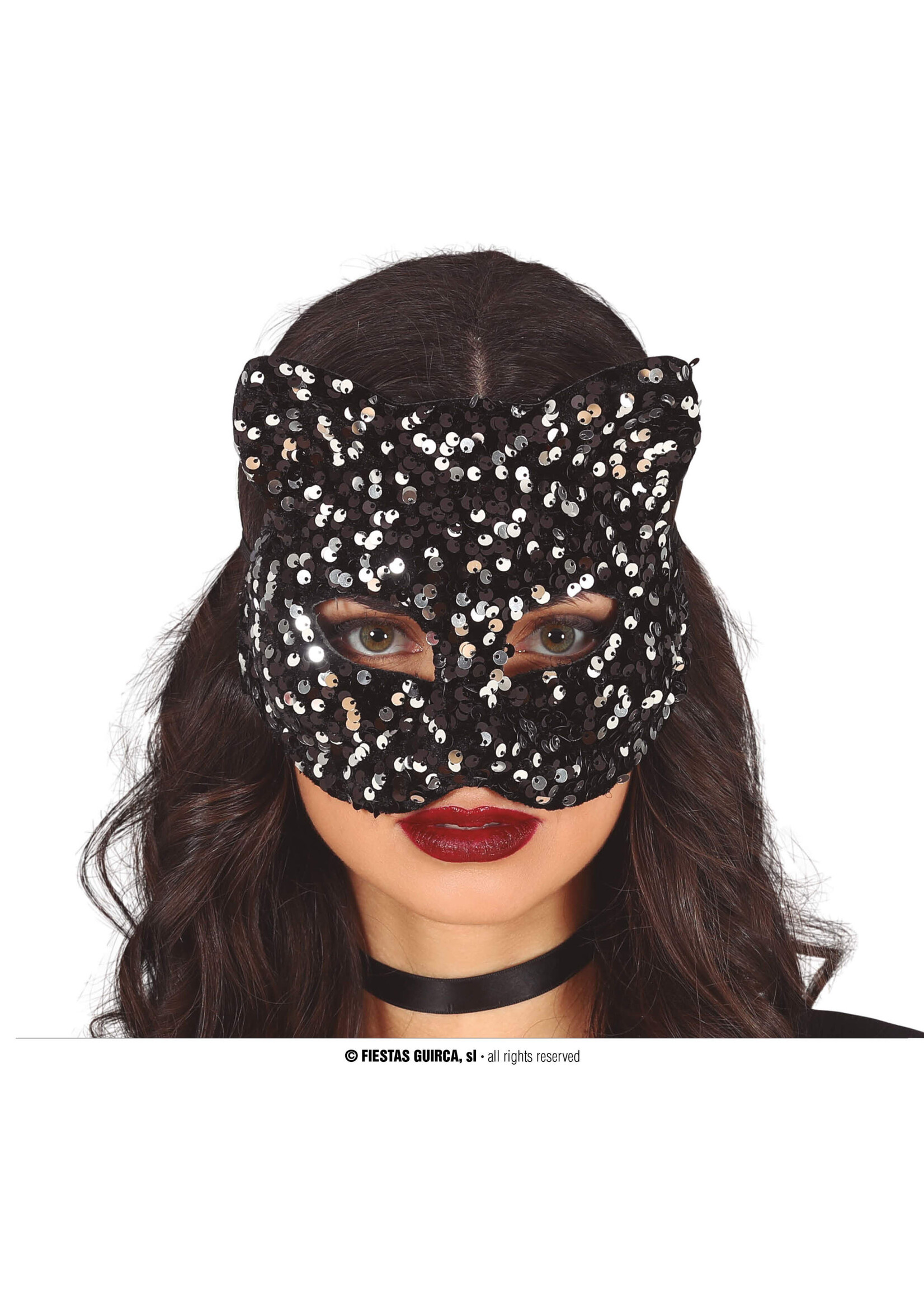 Feestkleding Breda Masker kat zilver