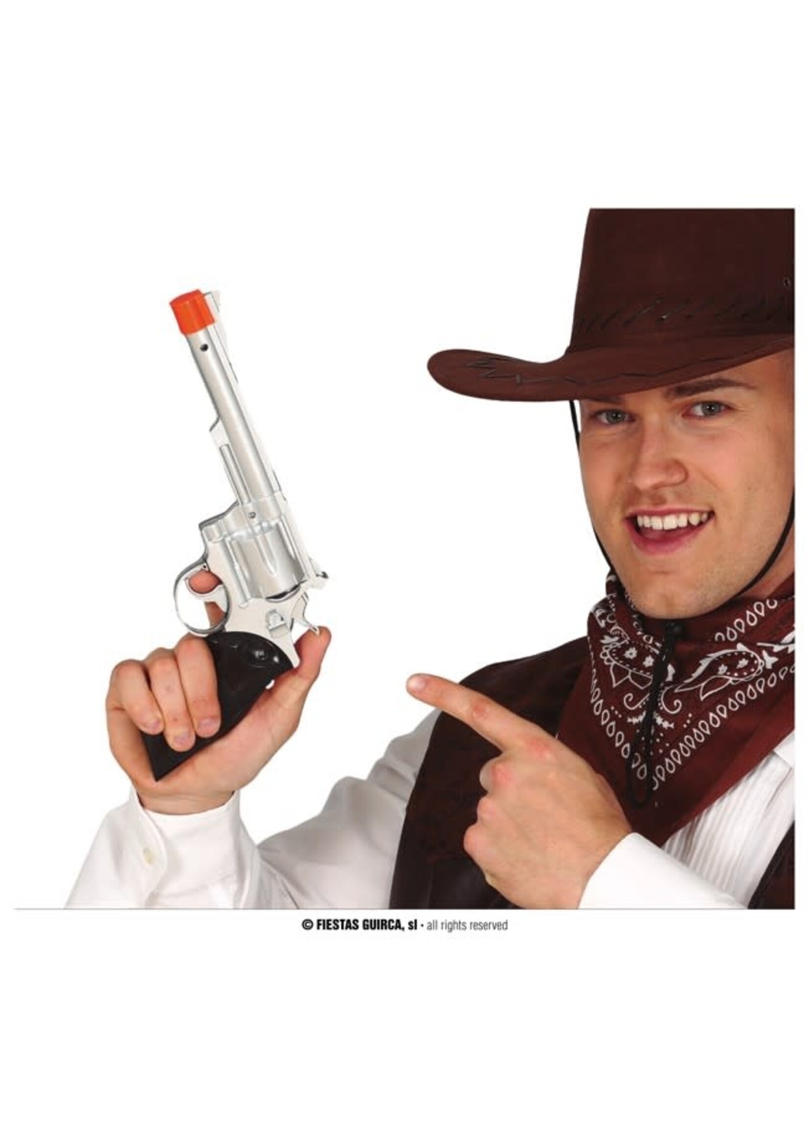 Feestkleding Breda Cowboy pistool zilver
