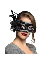 Feestkleding Breda Oogmasker venice flore zwart