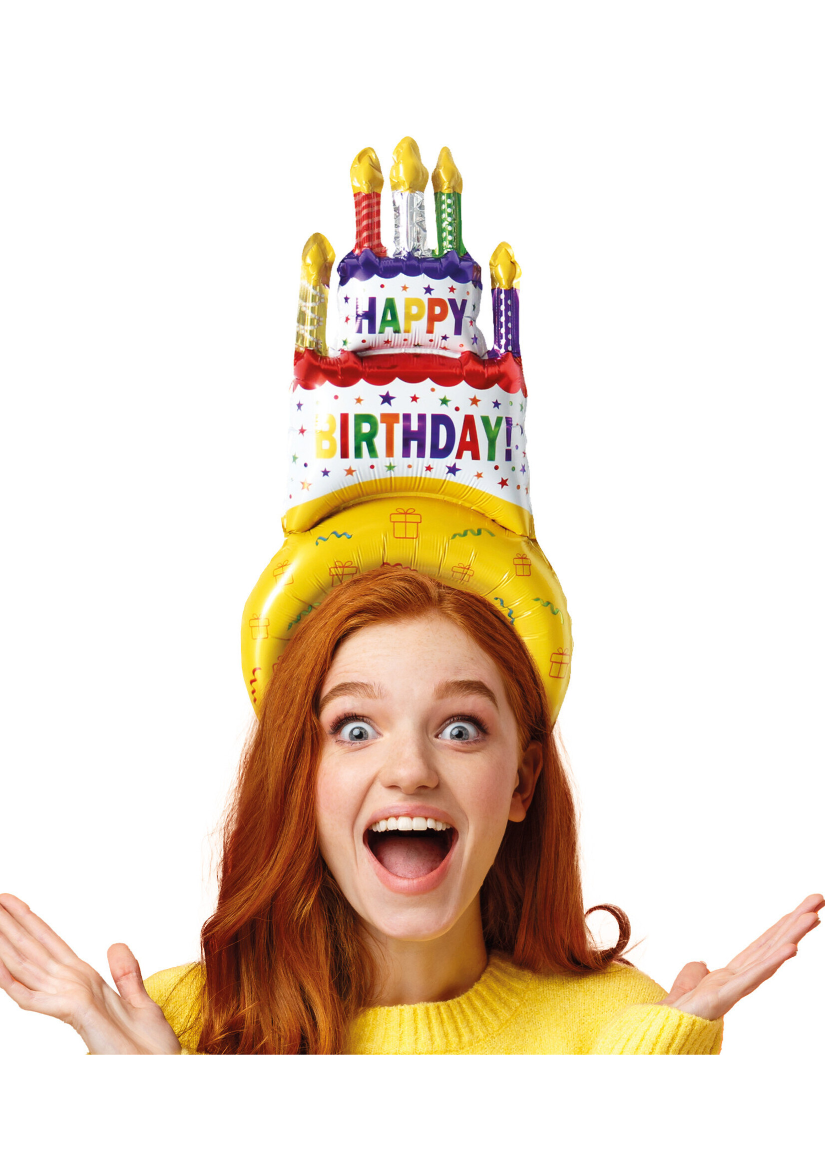 Feestkleding Breda Haarband Folieballon Happy Birthday