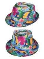 Feestkleding Breda Hawaii hoed blauw