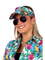 Feestkleding Breda Hawaii zonneklep blauw