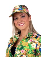 Feestkleding Breda Hawaii zonneklep oranje