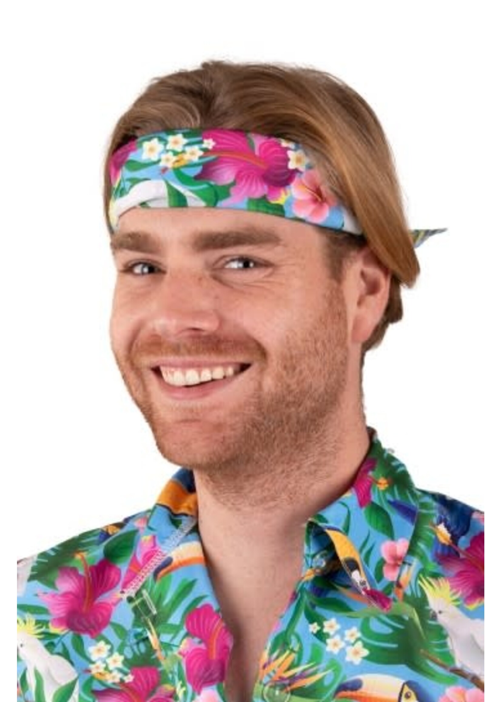 Feestkleding Breda Hawaii bandana blauw