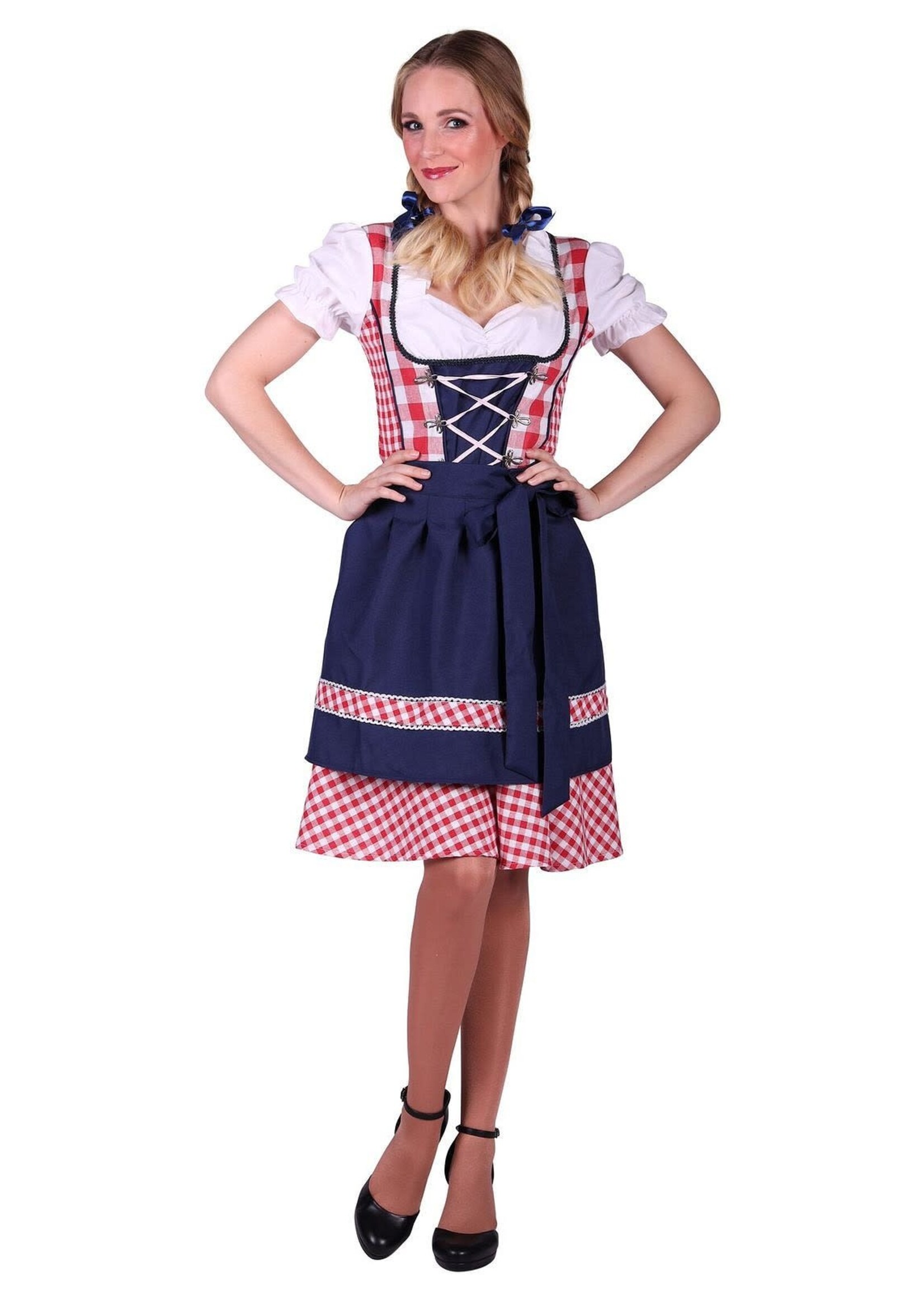 Feestkleding Breda Dirndljurk "Edelweiss" Rood-Wit