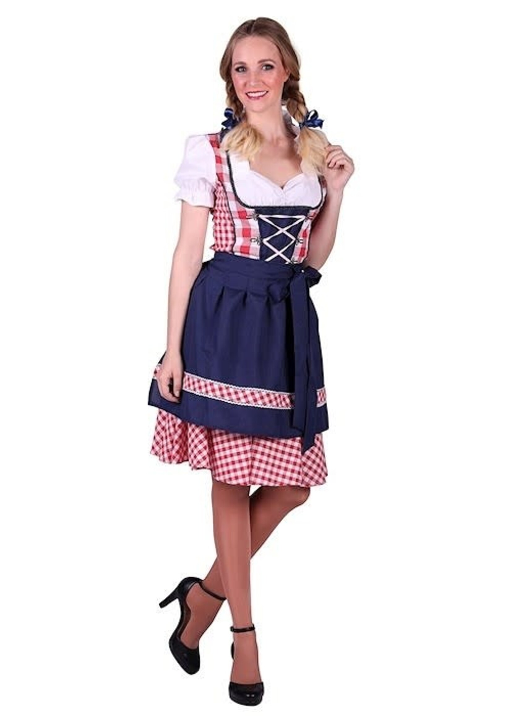 Feestkleding Breda Dirndljurk "Edelweiss" Rood-Wit