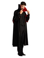 Feestkleding Breda Luxe Dracula cape "Bran Castle" Zwart/Rood