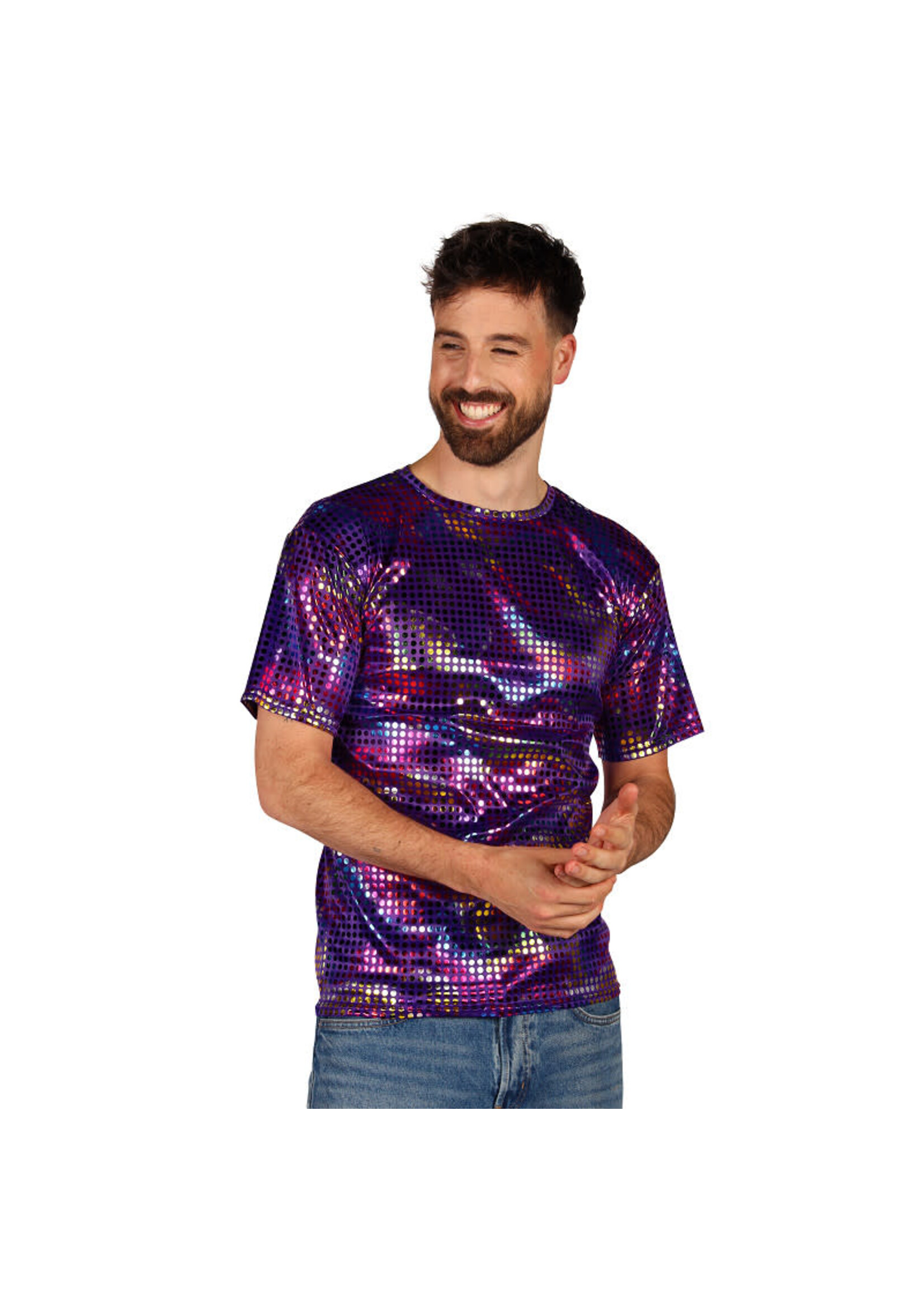 Thetru T-shirt heer "Party King" Paars