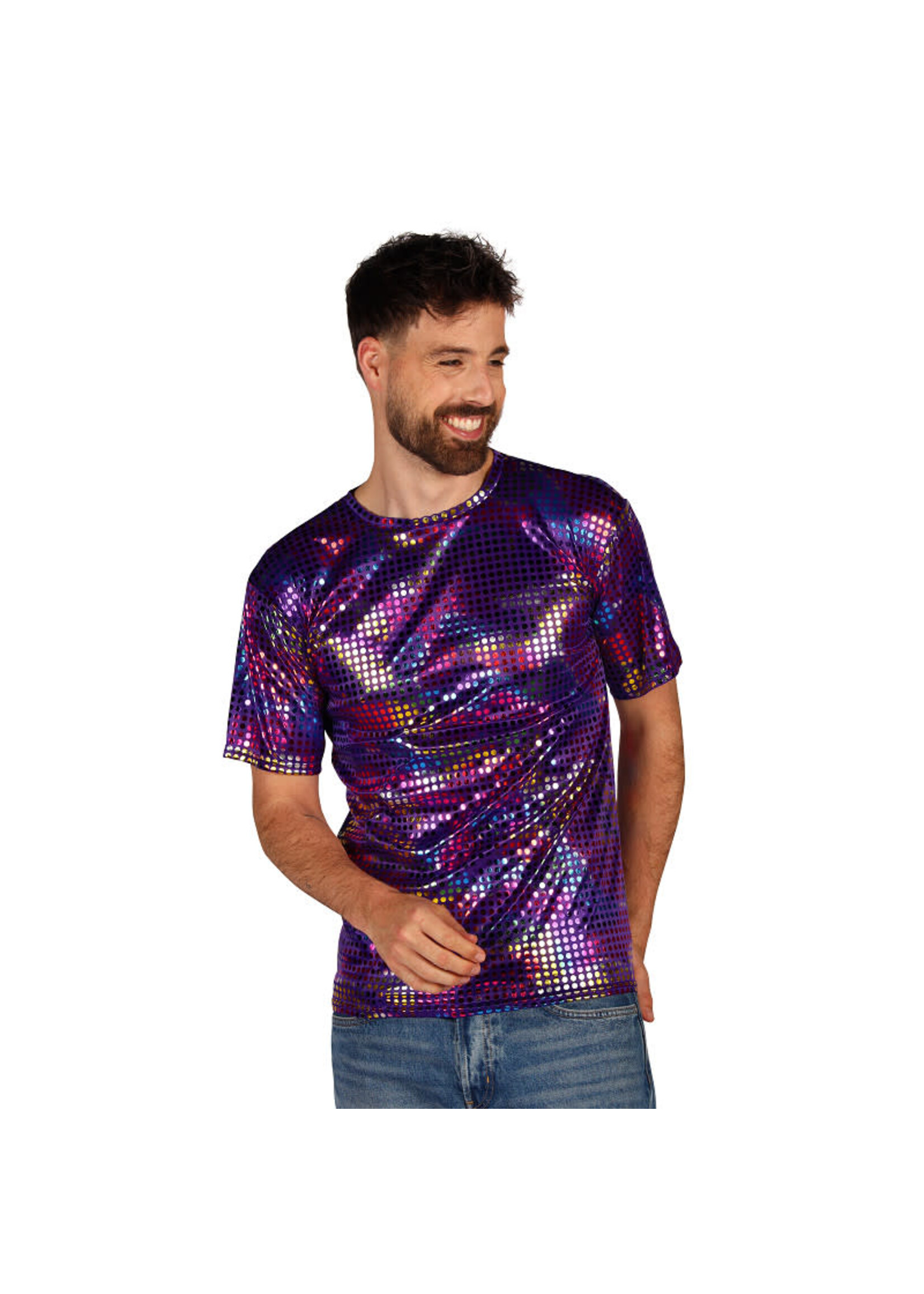 Thetru T-shirt heer "Party King" Paars