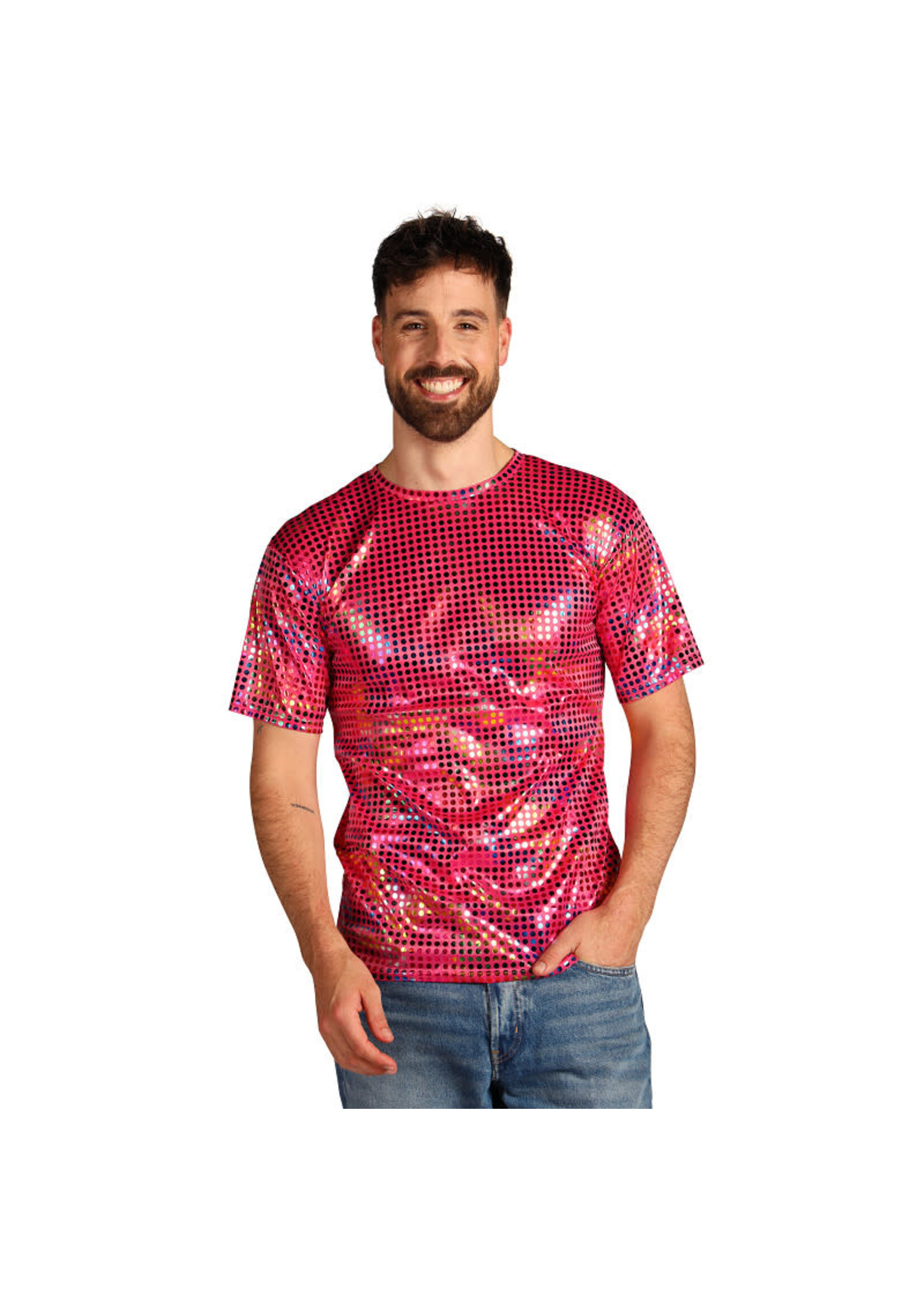 Thetru T-shirt heer "Party King" Roze