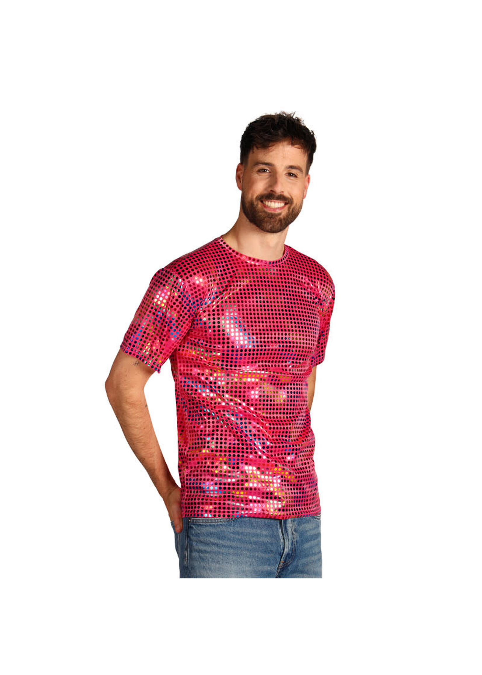 Thetru T-shirt heer "Party King" Roze