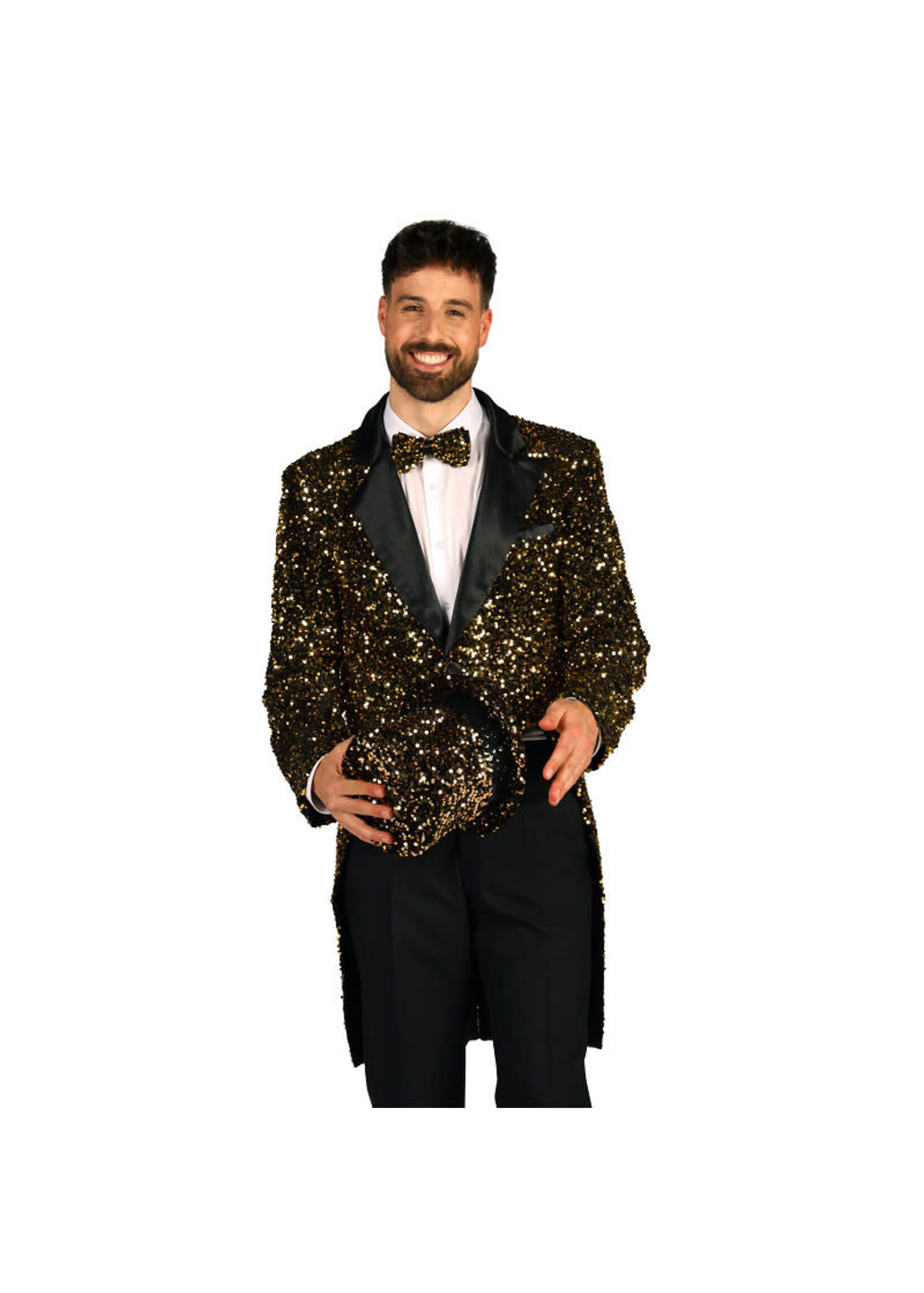 Thetru Heren pailletten frackjas "Broadway" Goud-Zwart