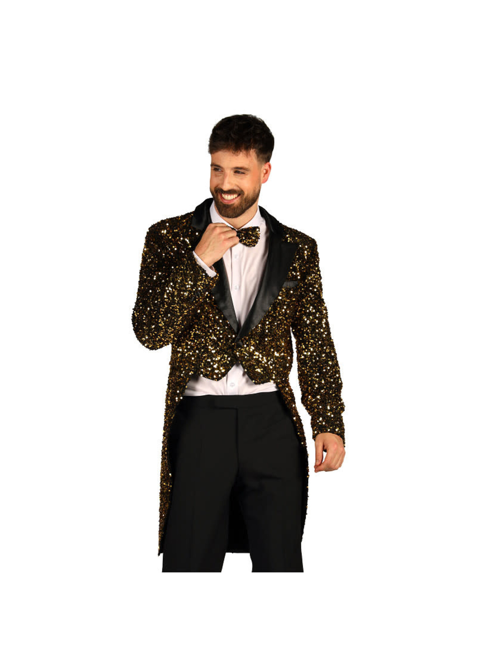Thetru Heren pailletten frackjas "Broadway" Goud-Zwart