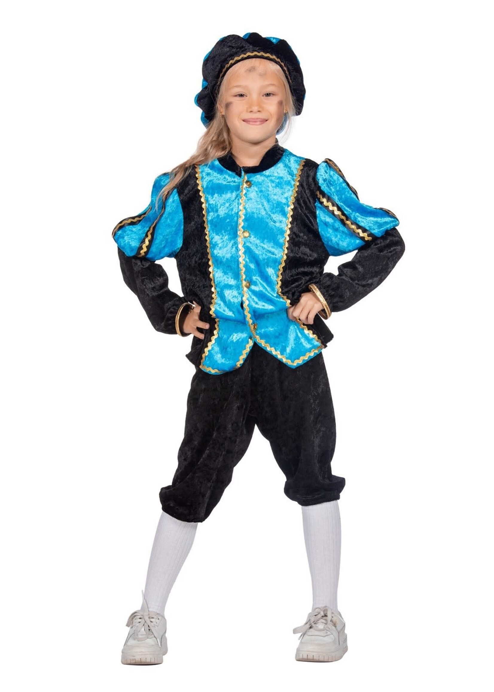 Feestkleding Breda Pietenpak kind aqua/zwart unisex